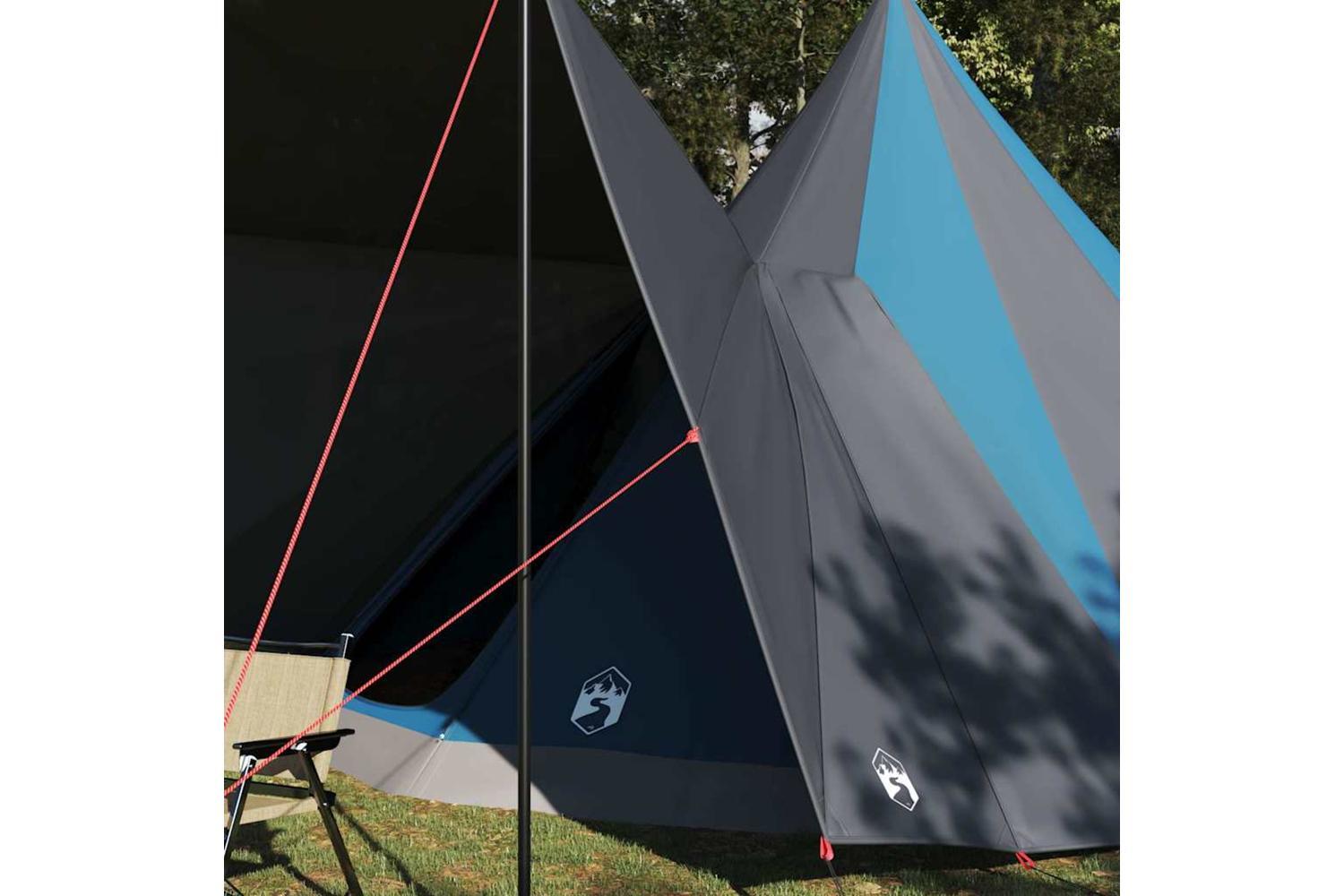 Vidaxl Family Tipi Tent Folding Blue And Grey 510 X 690 X 330 Cm-3