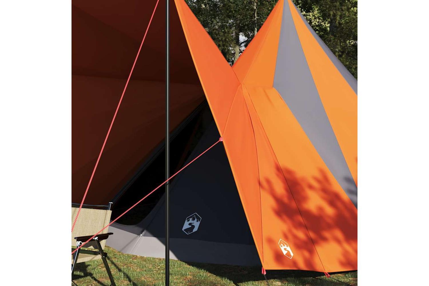 Vidaxl Family Tipi Tent Folding Grey And Orange 510 X 690 X 330 Cm-3