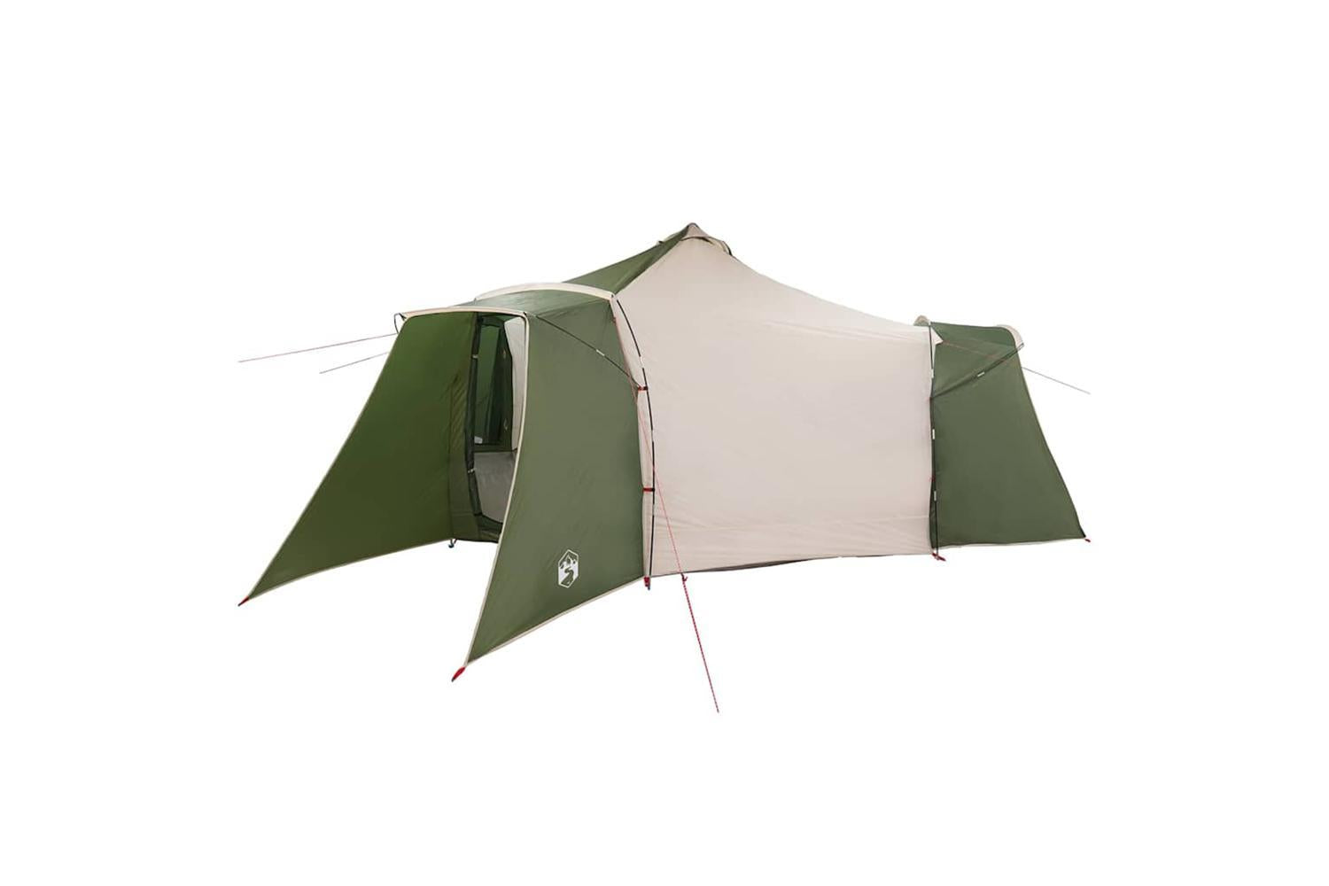 Vidaxl Tipi Tent With Roof Green And Beige 492 X 492 X 275 Cm Fabric-2