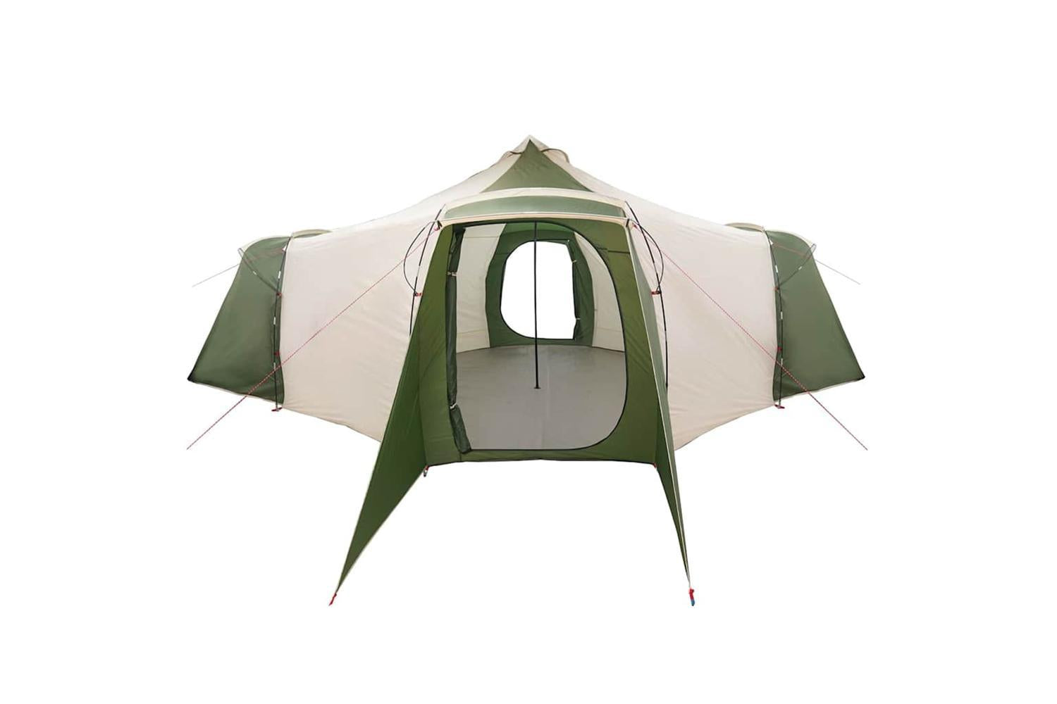 Vidaxl Tipi Tent With Roof Green And Beige 492 X 492 X 275 Cm Fabric-4