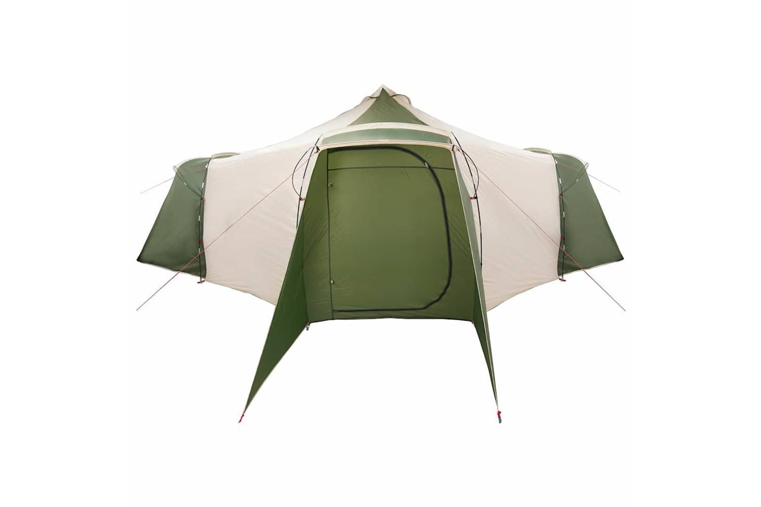 Vidaxl Tipi Tent With Roof Green And Beige 492 X 492 X 275 Cm Fabric-6