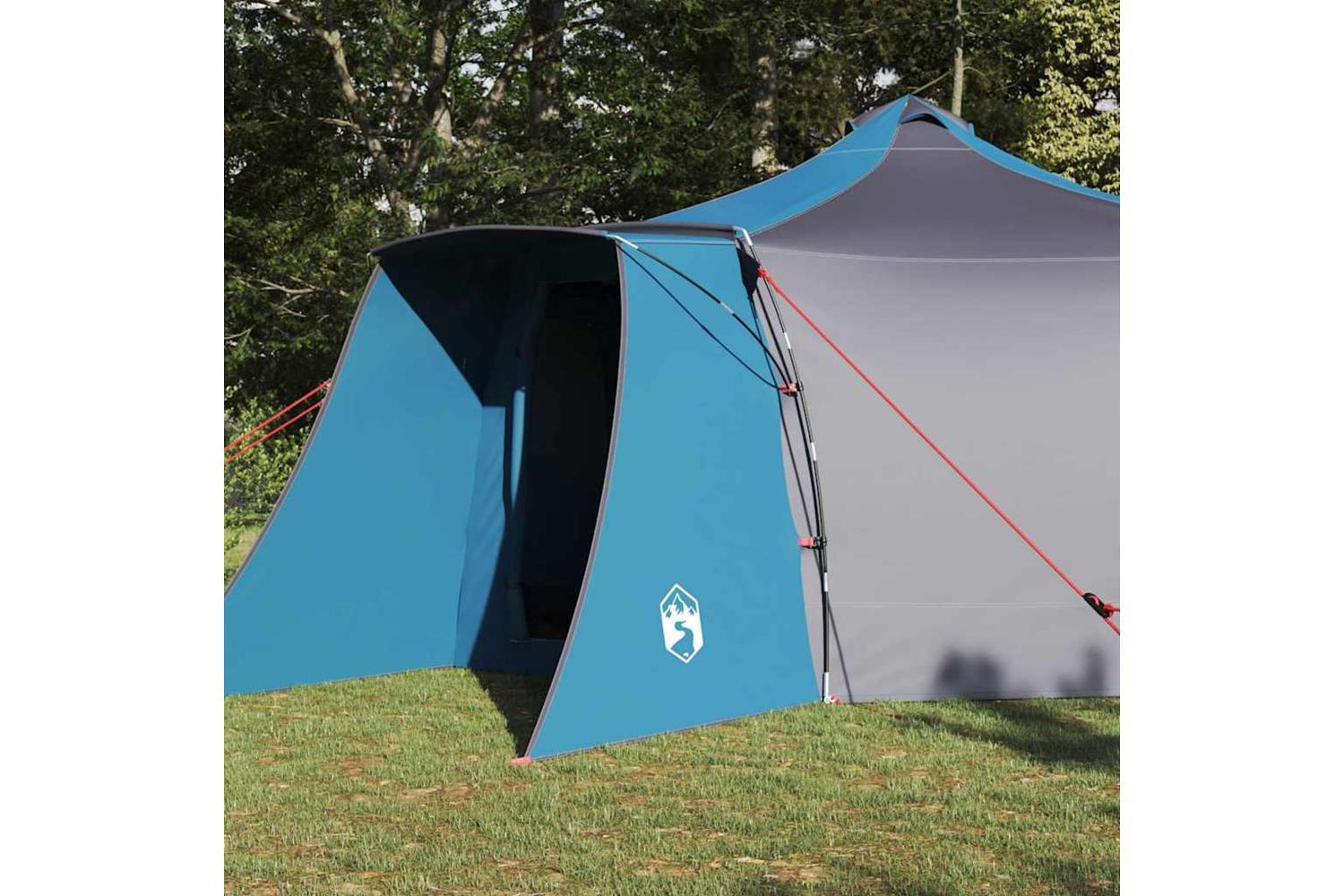 Vidaxl Tipi Tent With Roof Blue And Grey 492 X 492 X 275 Cm Fabric-3