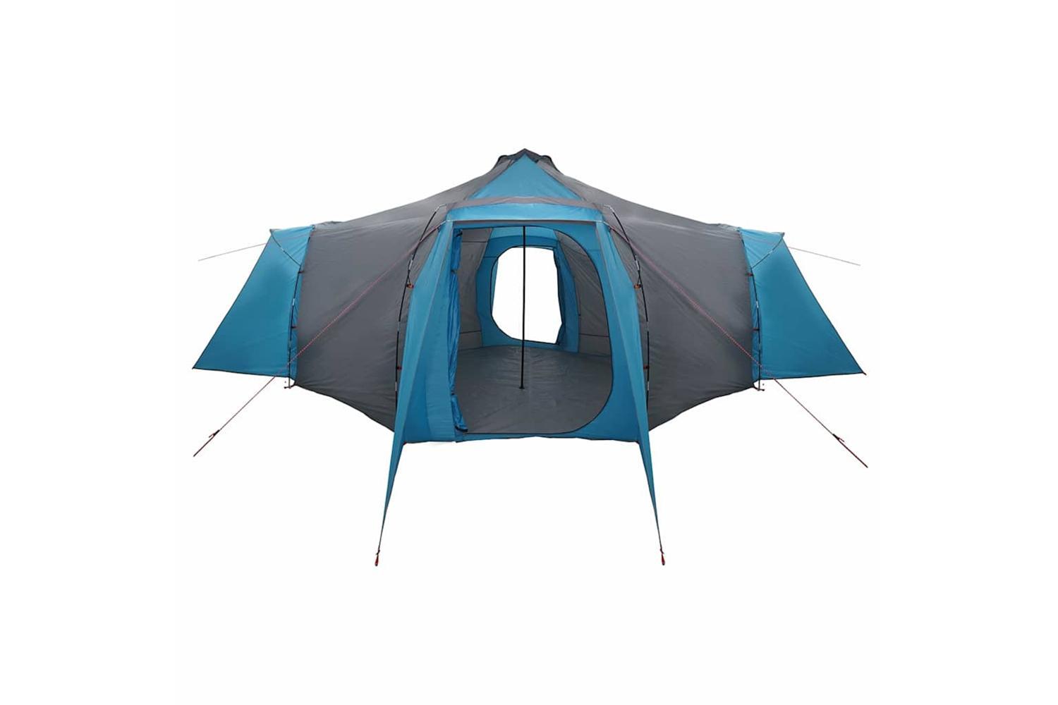Vidaxl Tipi Tent With Roof Blue And Grey 492 X 492 X 275 Cm Fabric-4