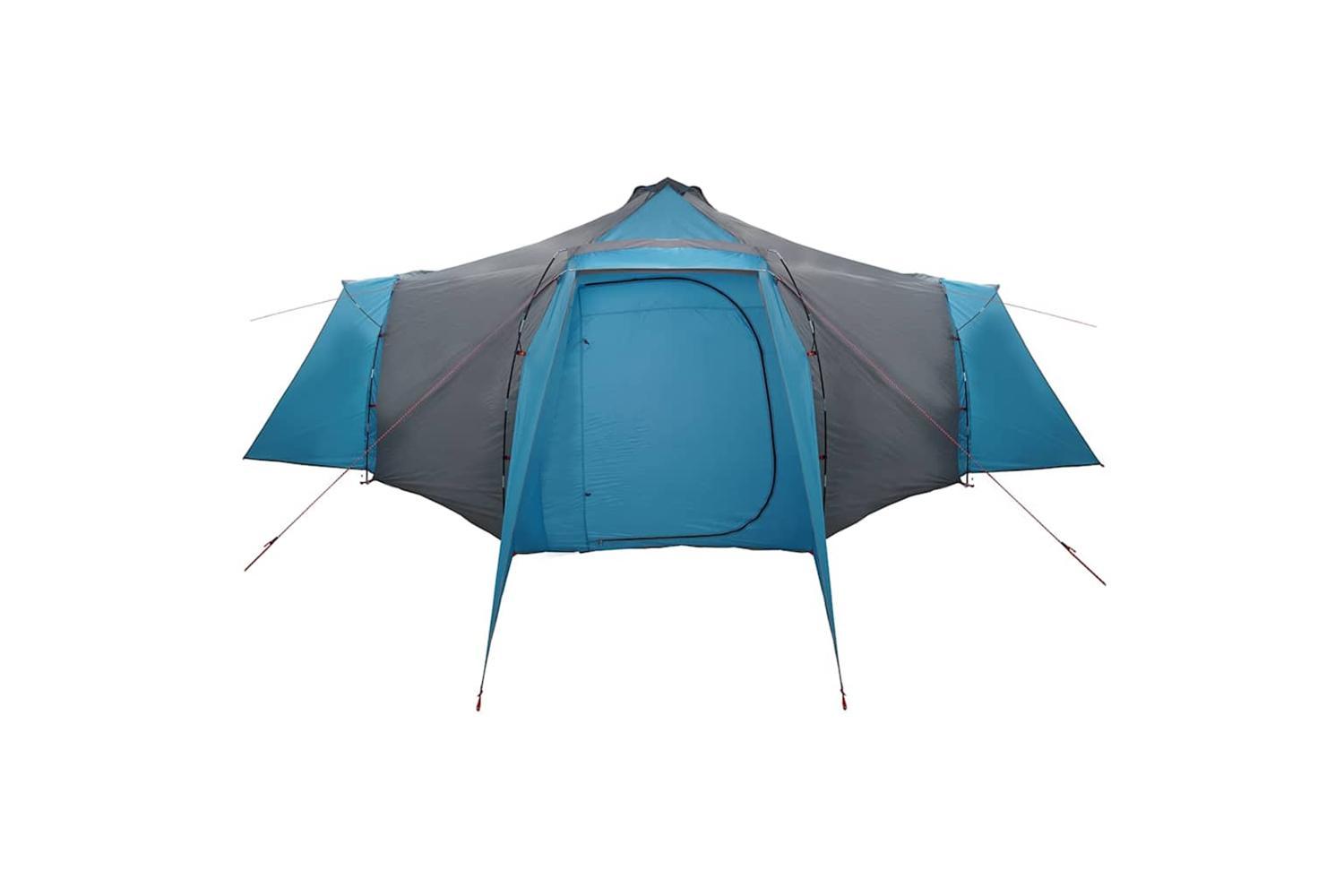 Vidaxl Tipi Tent With Roof Blue And Grey 492 X 492 X 275 Cm Fabric-6