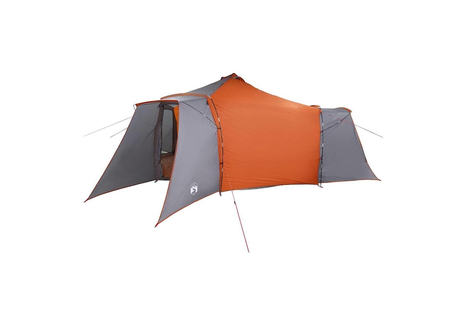 Vidaxl Tipi Tent With Roof Grey And Orange 492 X 492 X 275 Cm Fabric-2