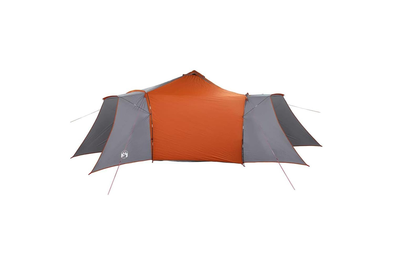 Vidaxl Tipi Tent With Roof Grey And Orange 492 X 492 X 275 Cm Fabric-5