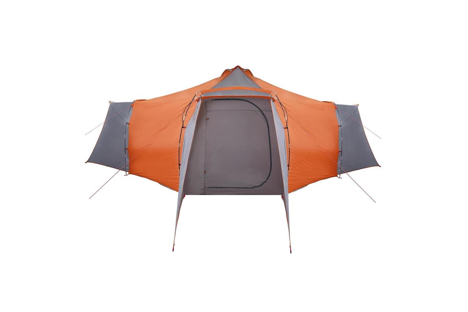 Vidaxl Tipi Tent With Roof Grey And Orange 492 X 492 X 275 Cm Fabric-6
