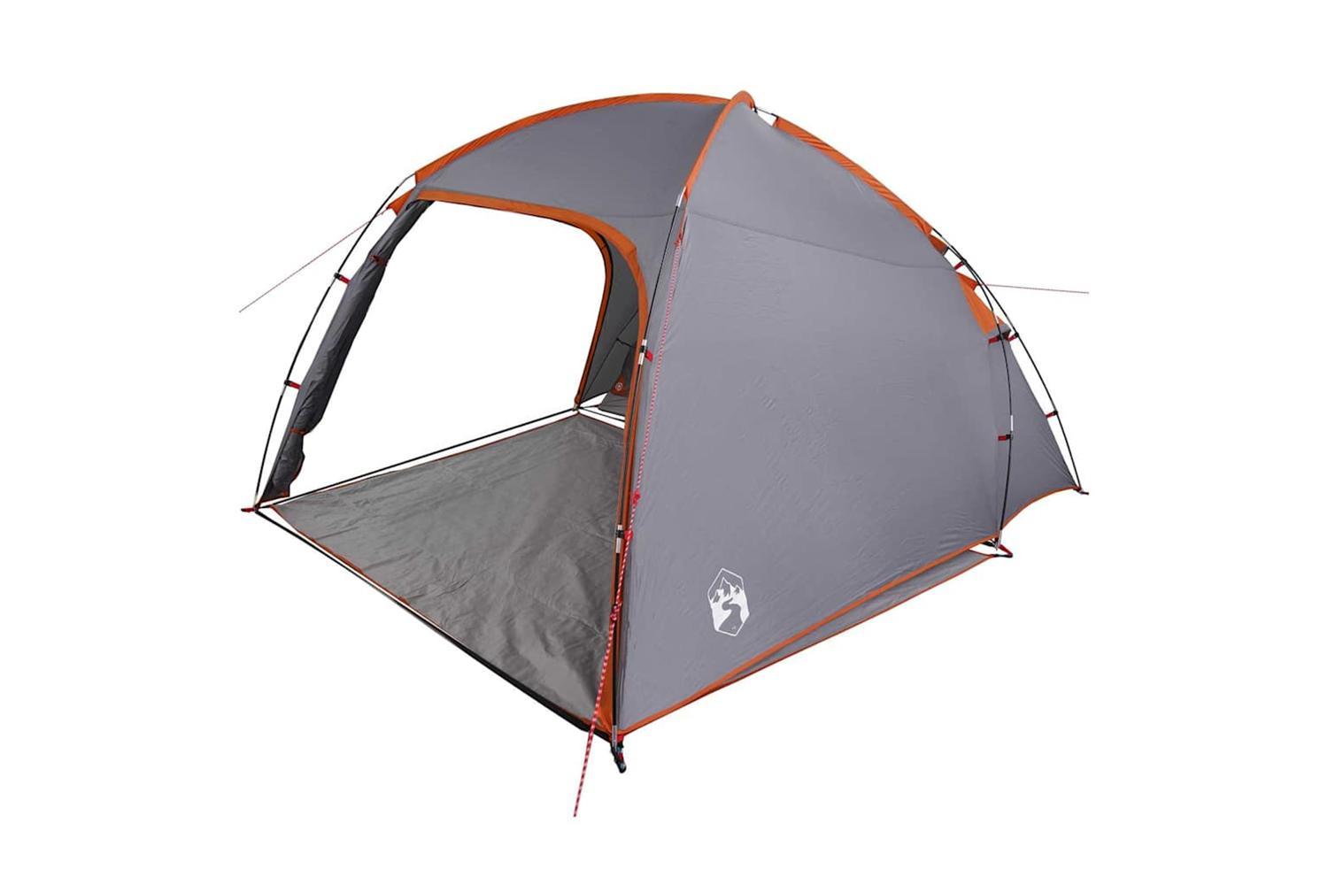 Vidaxl Tent With Roof Manual Grey And Orange 370 X 230 X 185 Cm-2