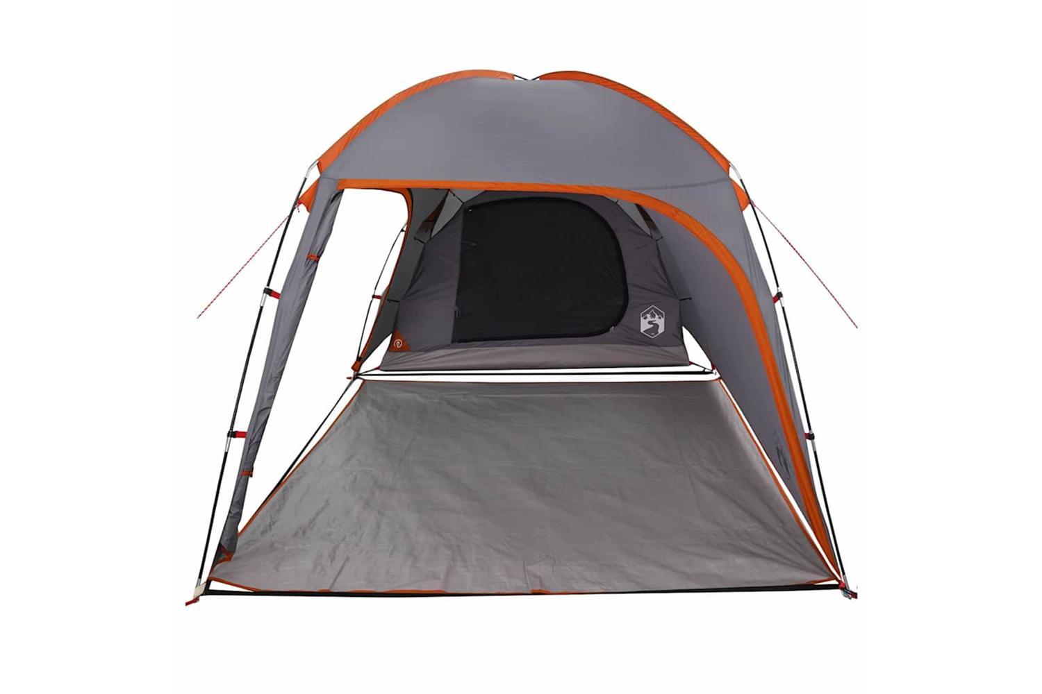 Vidaxl Tent With Roof Manual Grey And Orange 370 X 230 X 185 Cm-4