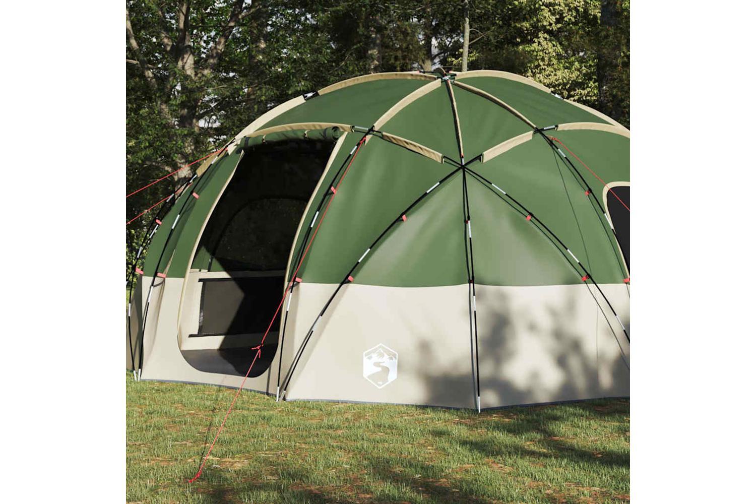 Vidaxl Camping Tent With Roof Green 475 X 475 X 235 Cm Polyester-3