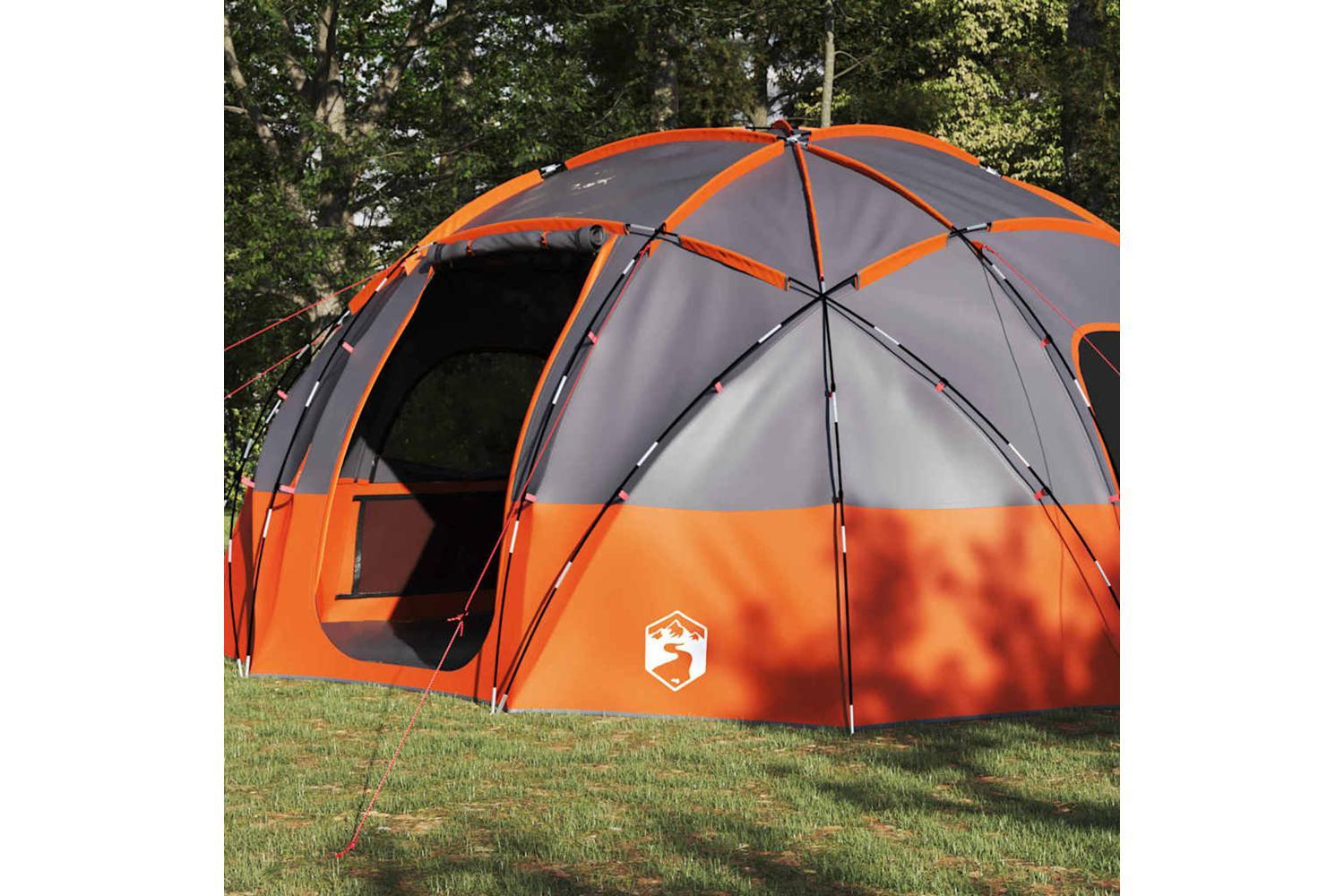 Vidaxl Camping Tent Grey And Orange 475 X 475 X 235 Cm Polyester-3