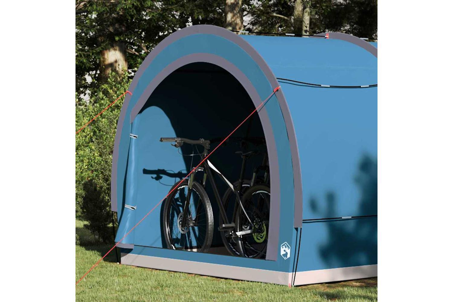 Vidaxl Bike Storage Tent With Roof Blue 256 X 222 X 182 Cm-3