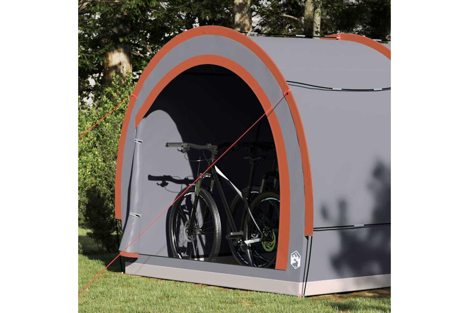 Vidaxl Bike Storage Tent With Roof Grey And Orange 256 X 222 X 182 Cm-3