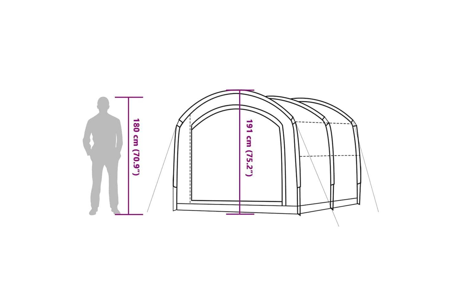 Vidaxl Tent With Roof Grey And Orange 268 X 240 X 191 Cm Polyester-7