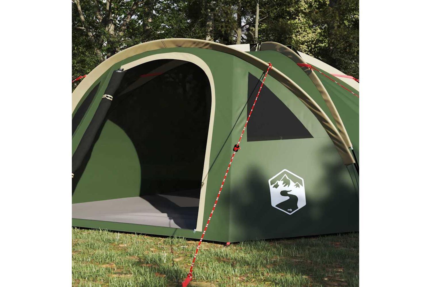 Vidaxl Camping Tent With Roof Green 308 X 268 X 130 Cm Polyester-3