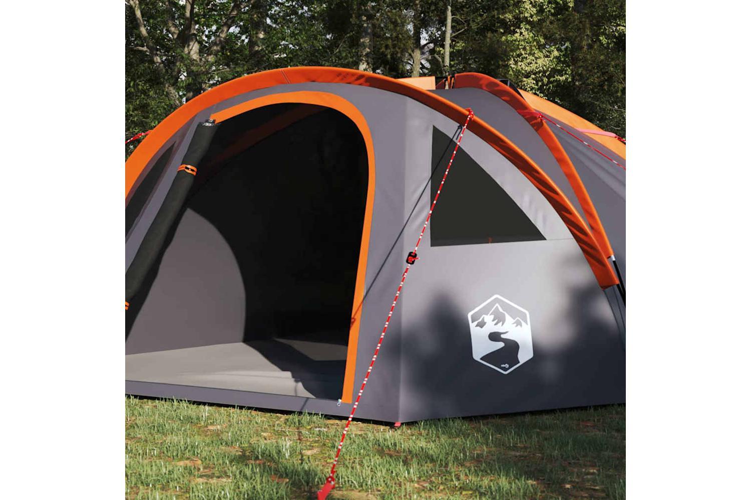 Vidaxl Camping Tent Grey And Orange 308 X 268 X 130 Cm Polyester-3