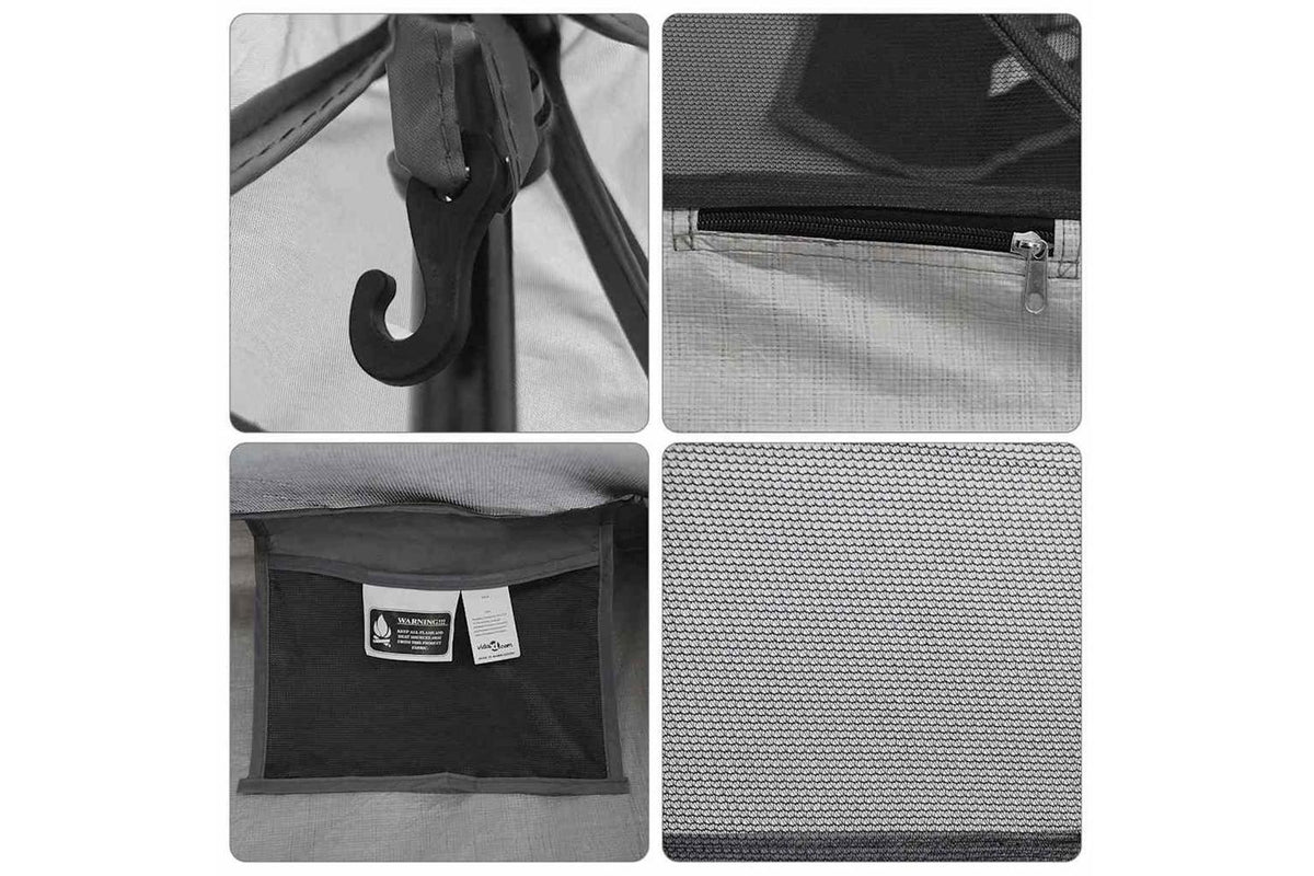 Vidaxl Inner Tent With Roof With Storage Black 240 X 160 X 133 Cm Mesh-10