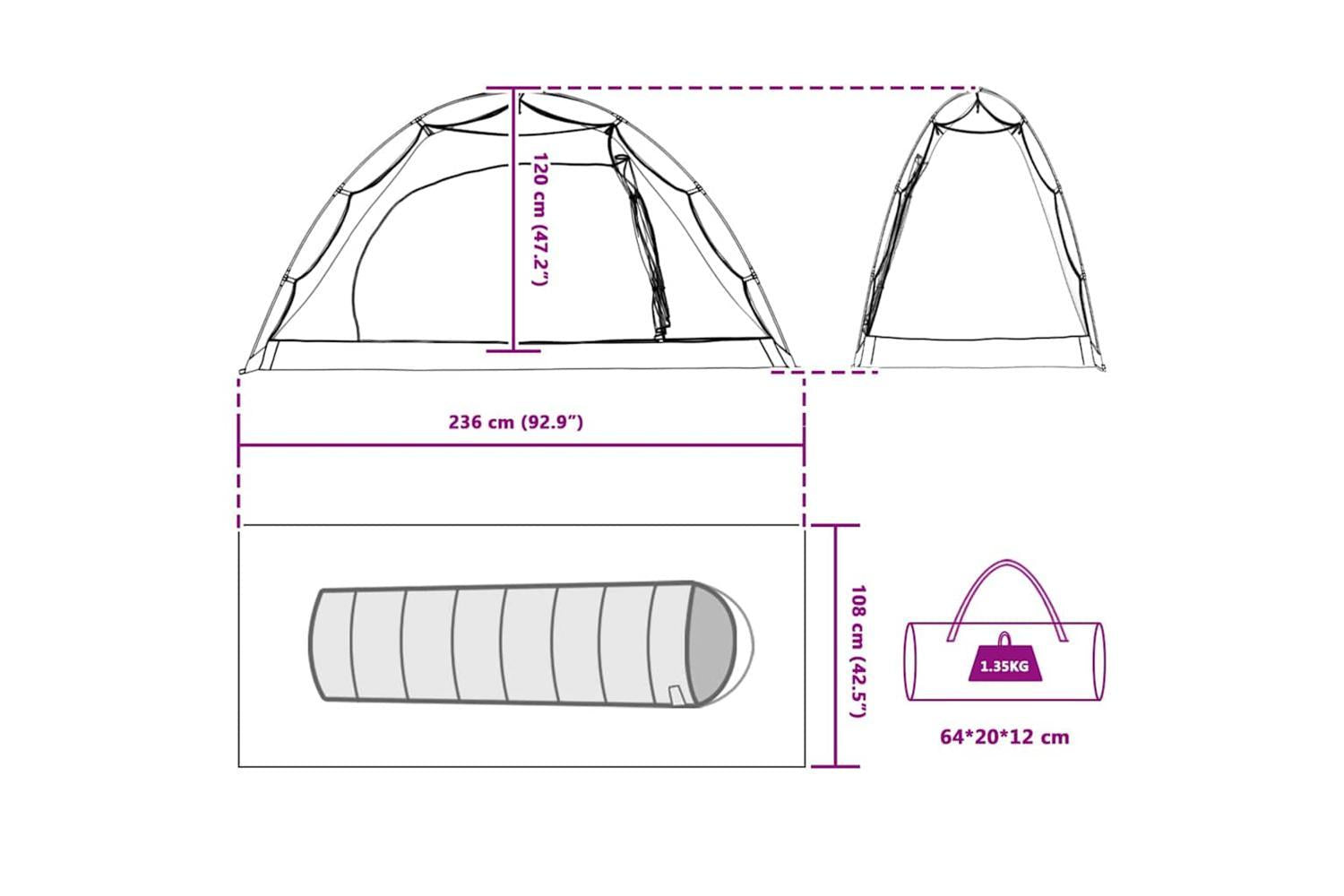Vidaxl Tent With Roof Other Manual Grey And Black 236 X 108 X 120 Cm-10