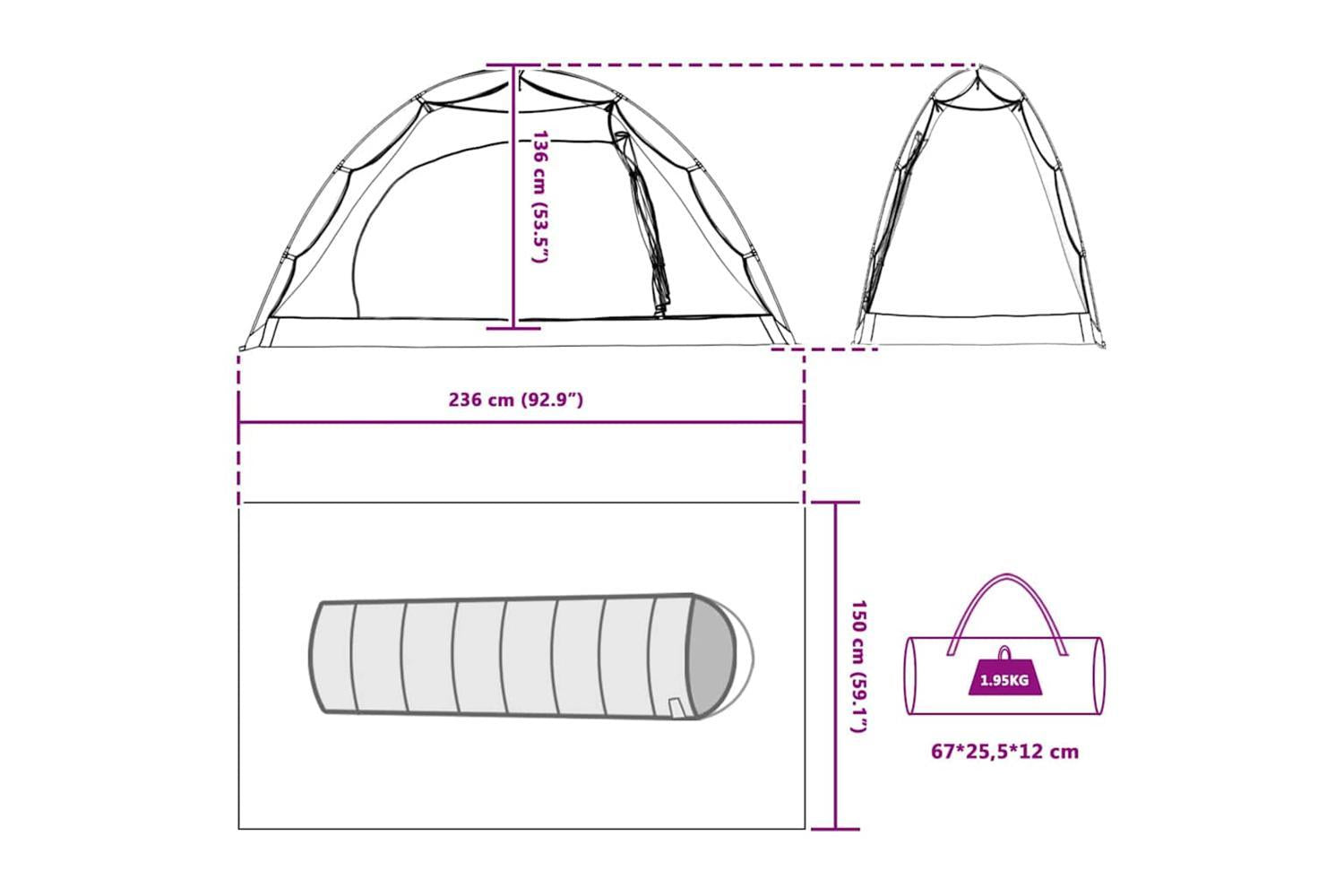 Vidaxl Tent With Roof Other Manual Grey And Black 236 X 150 X 136 Cm-10