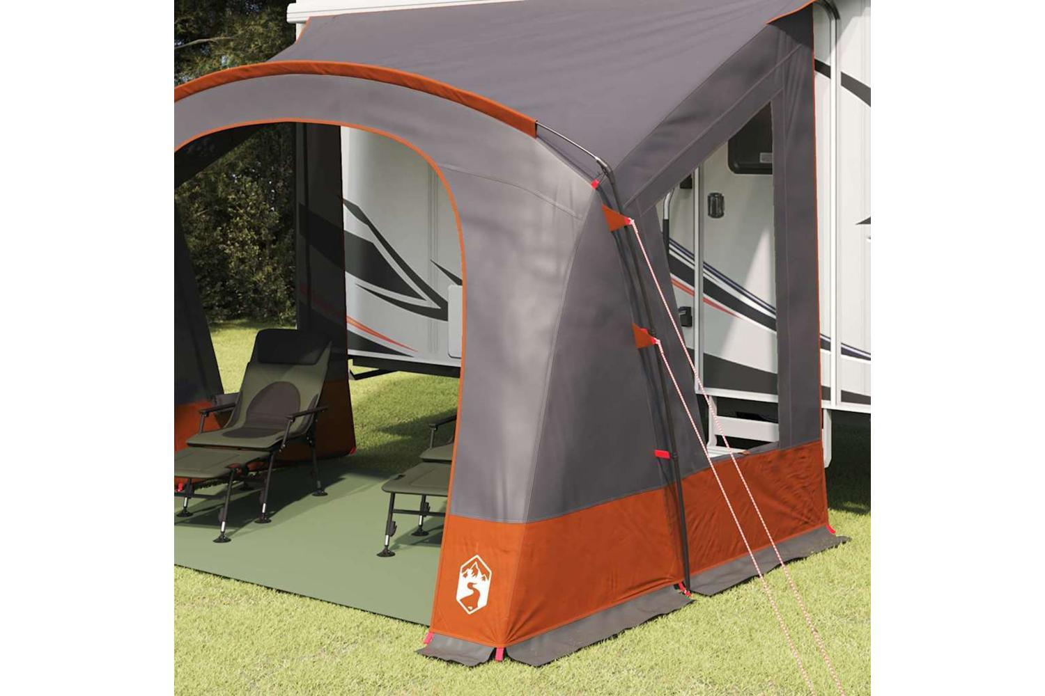Vidaxl Caravan Tent With Roof Grey And Orange 252 X 245 X 245 Cm-3