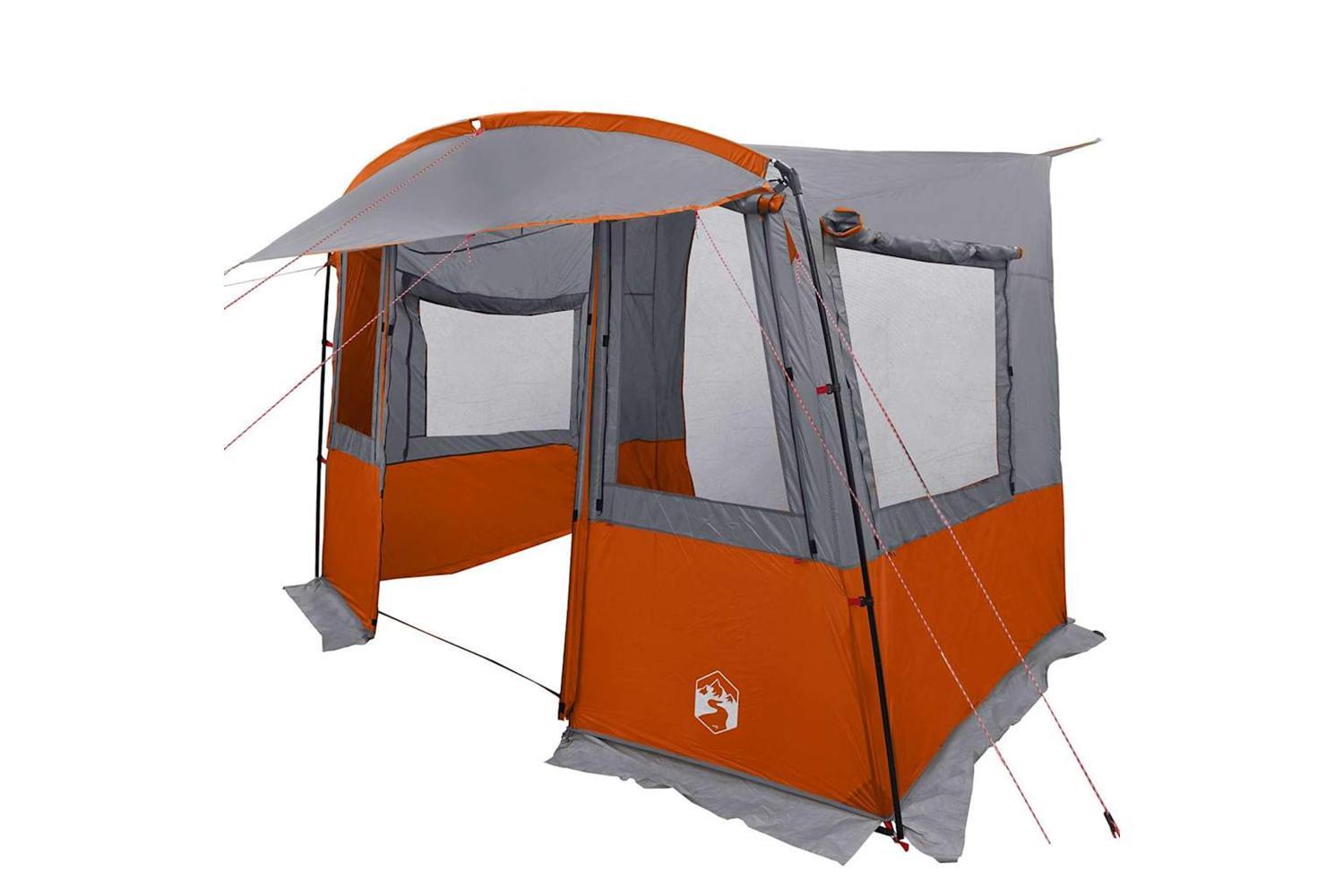Vidaxl Tailgate Tent For Caravan Grey And Orange 352 X 250 X 240 Cm-2