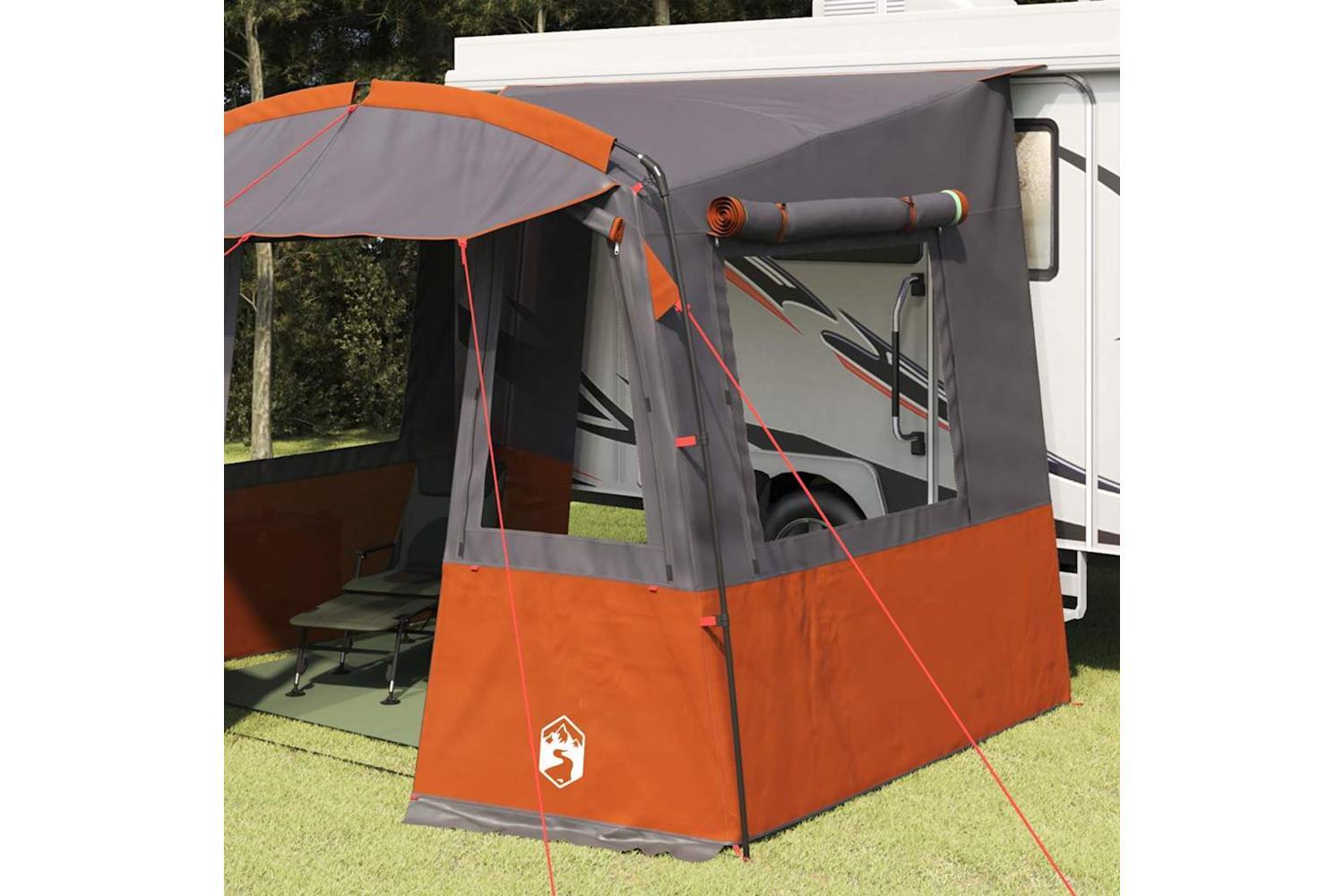Vidaxl Tailgate Tent For Caravan Grey And Orange 352 X 250 X 240 Cm-3