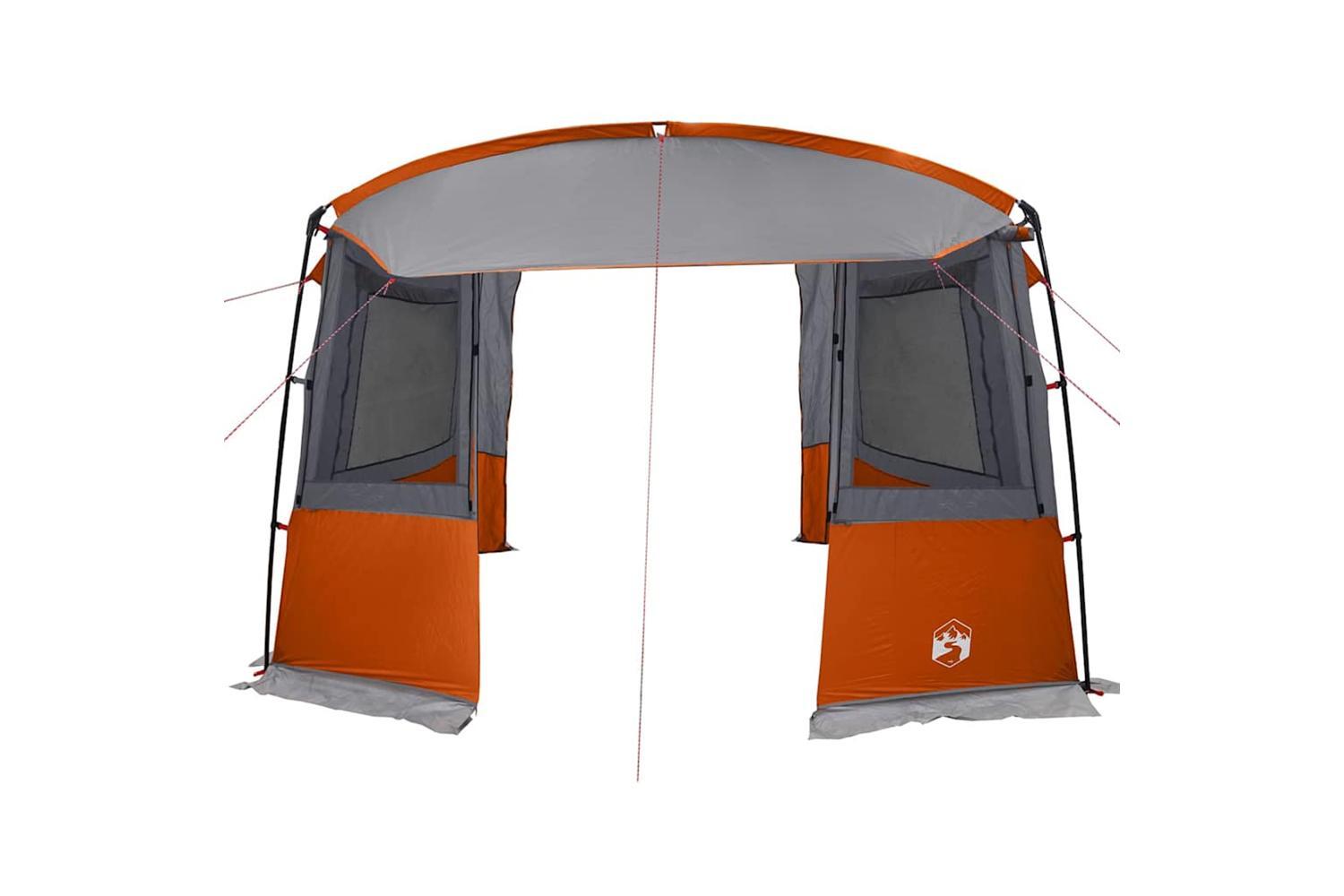 Vidaxl Tailgate Tent For Caravan Grey And Orange 352 X 250 X 240 Cm-5