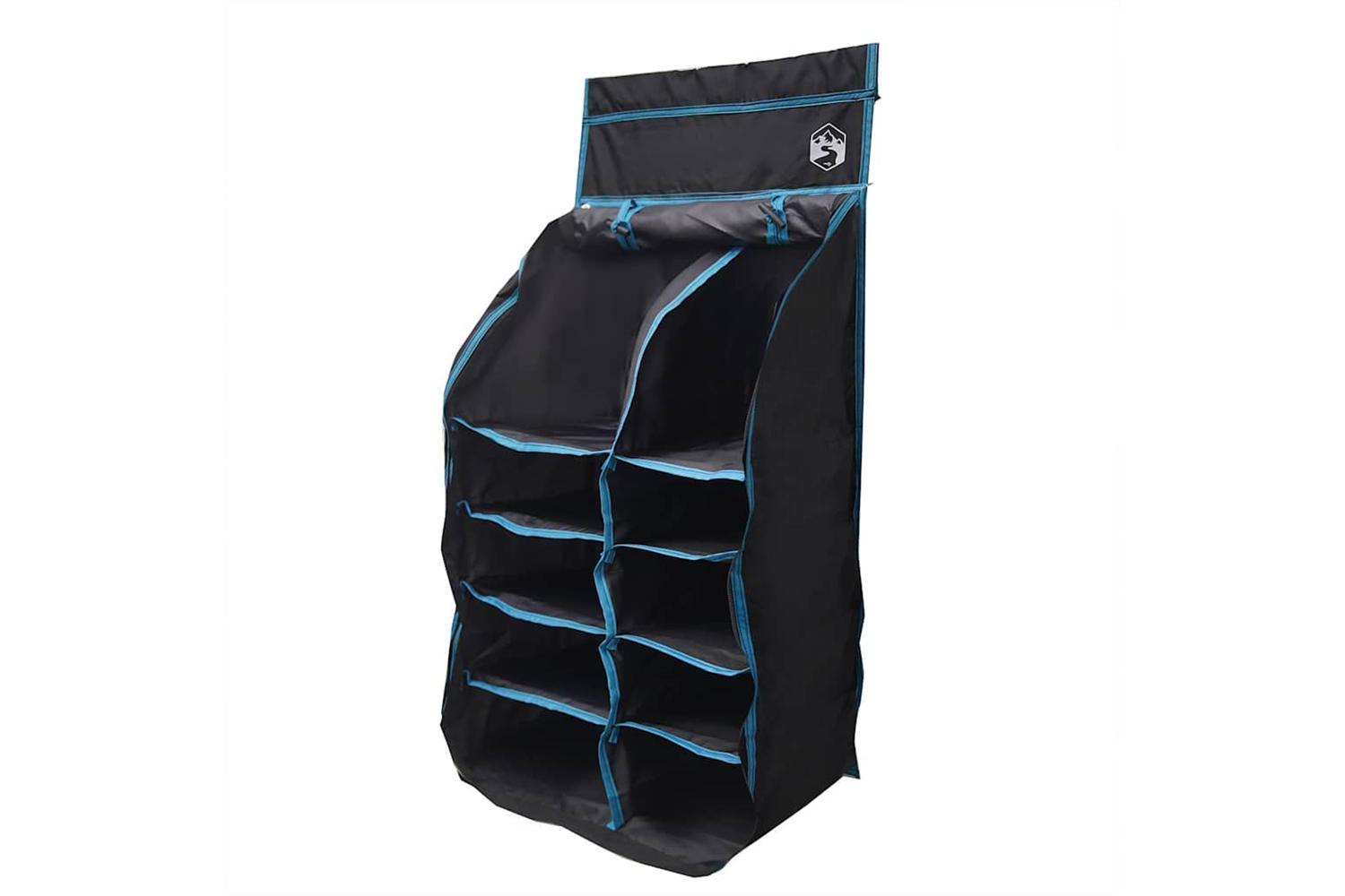 Vidaxl Hanging Tent Organizer 10 Pockets Black 40.5 X 25 X 80 Cm-2
