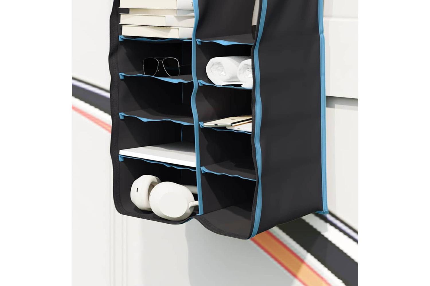 Vidaxl Hanging Tent Organizer 10 Pockets Black 40.5 X 25 X 80 Cm-5