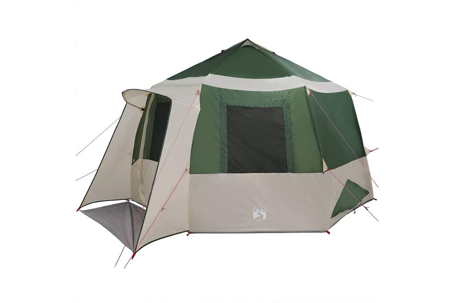 Vidaxl Cabin Tent With Roof Green And White 405 X 405 X 273 Cm-4