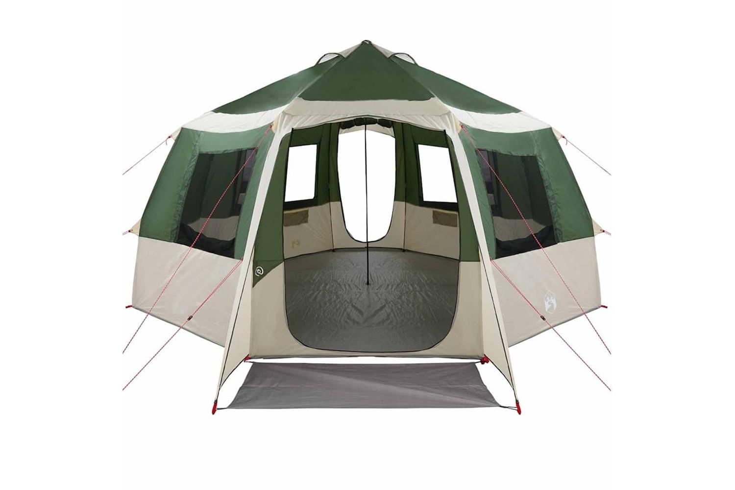 Vidaxl Cabin Tent With Roof Green And White 405 X 405 X 273 Cm-5