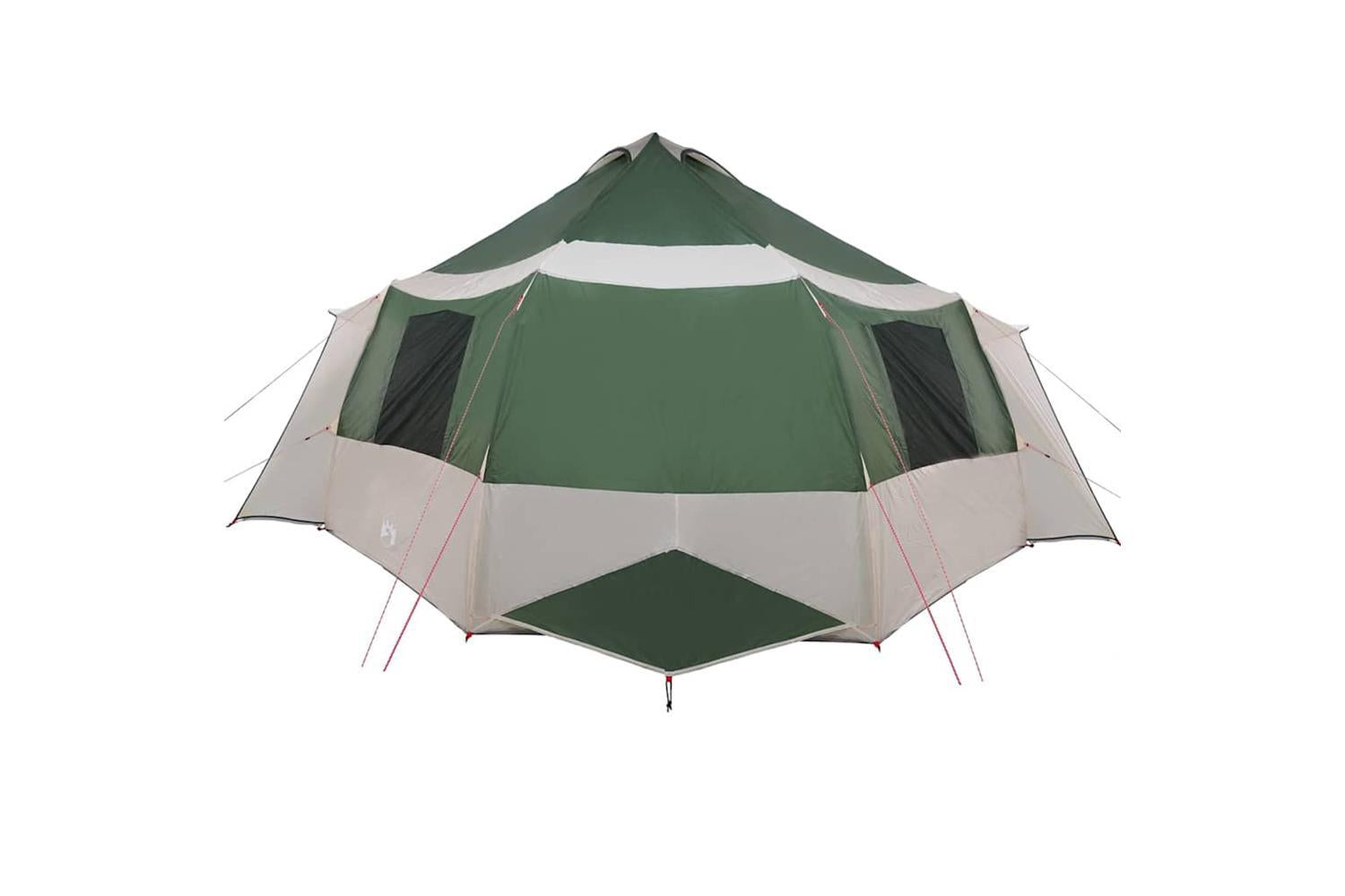 Vidaxl Cabin Tent With Roof Green And White 405 X 405 X 273 Cm-6