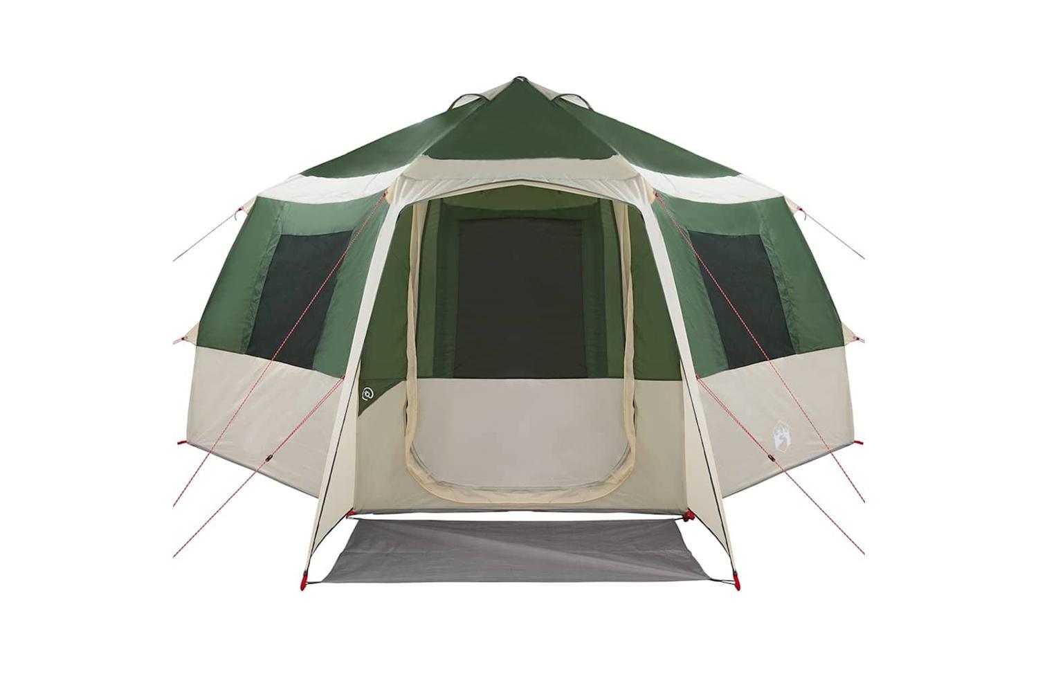 Vidaxl Cabin Tent With Roof Green And White 405 X 405 X 273 Cm-7
