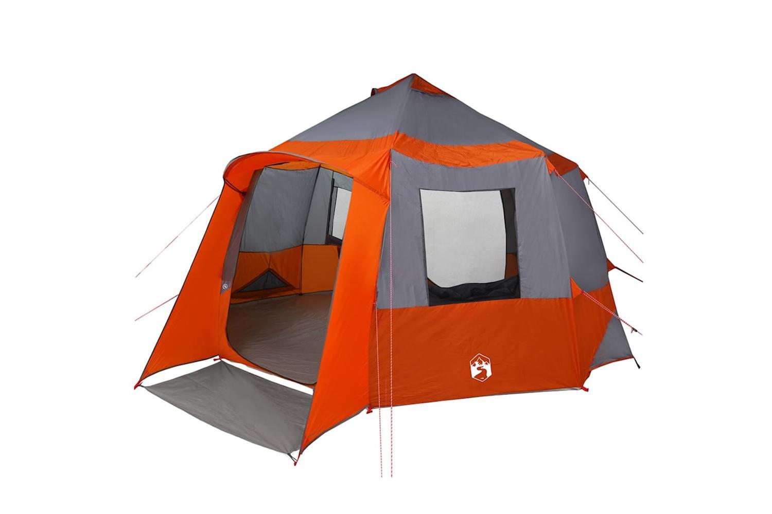 Vidaxl Cabin Tent With Roof Grey And Orange 405 X 405 X 273 Cm-2