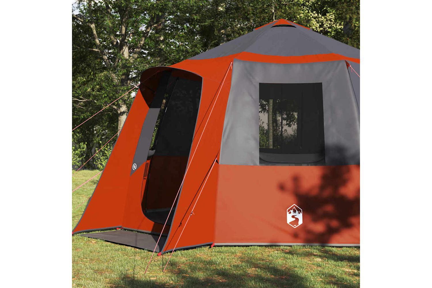 Vidaxl Cabin Tent With Roof Grey And Orange 405 X 405 X 273 Cm-3