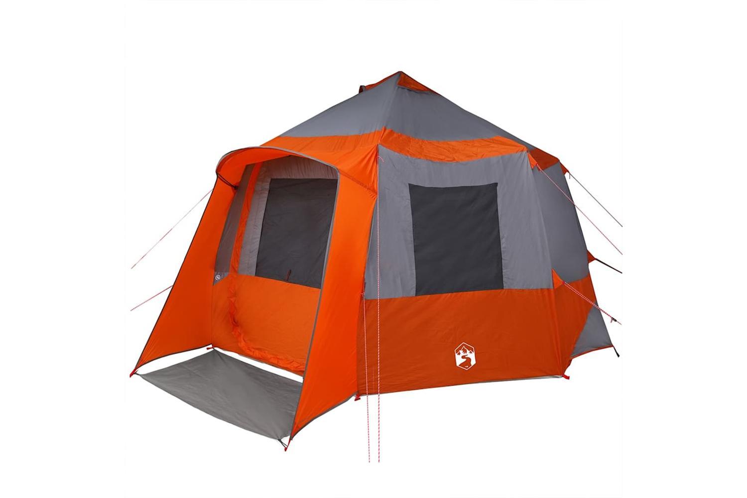 Vidaxl Cabin Tent With Roof Grey And Orange 405 X 405 X 273 Cm-4