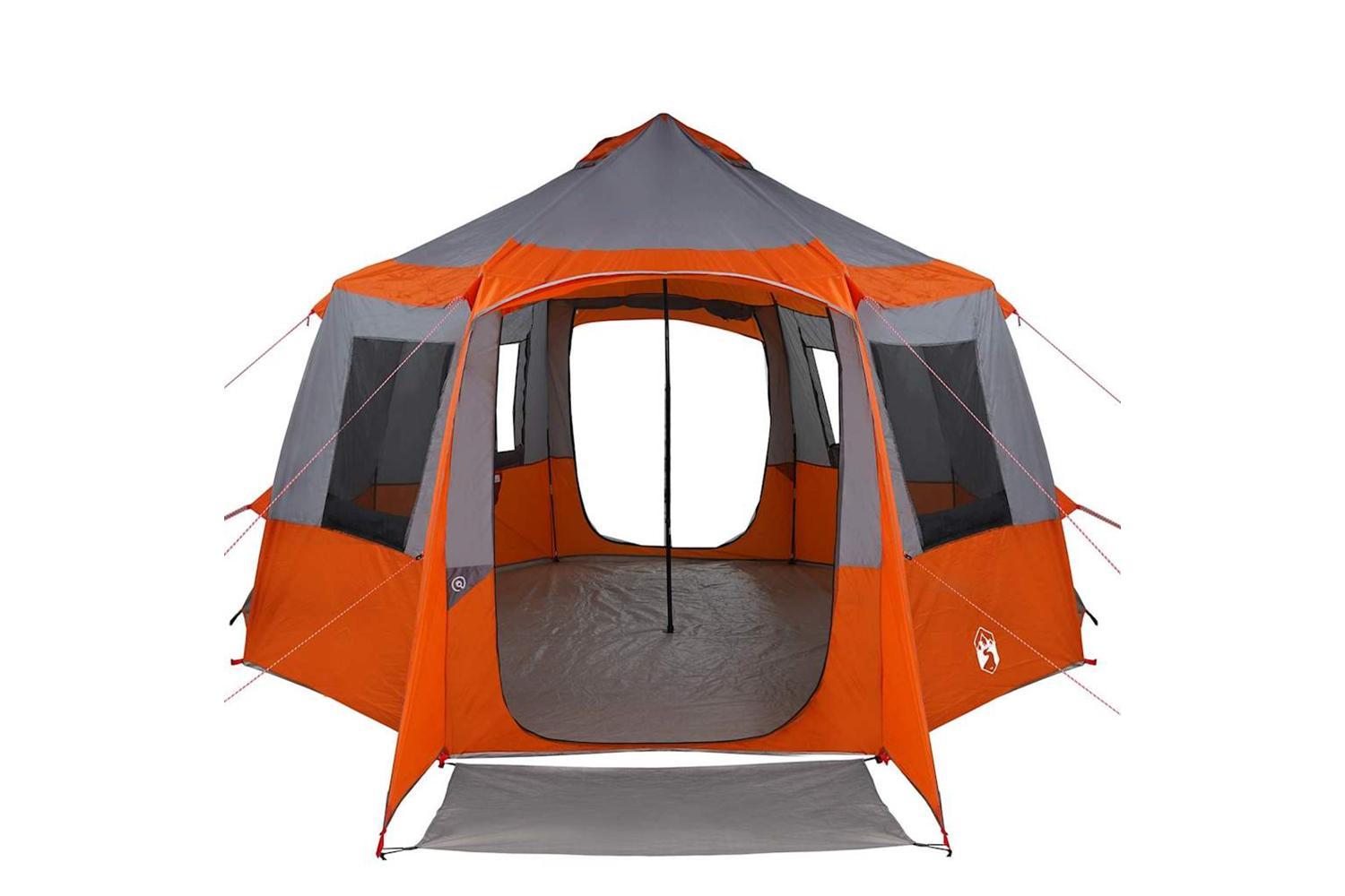 Vidaxl Cabin Tent With Roof Grey And Orange 405 X 405 X 273 Cm-5
