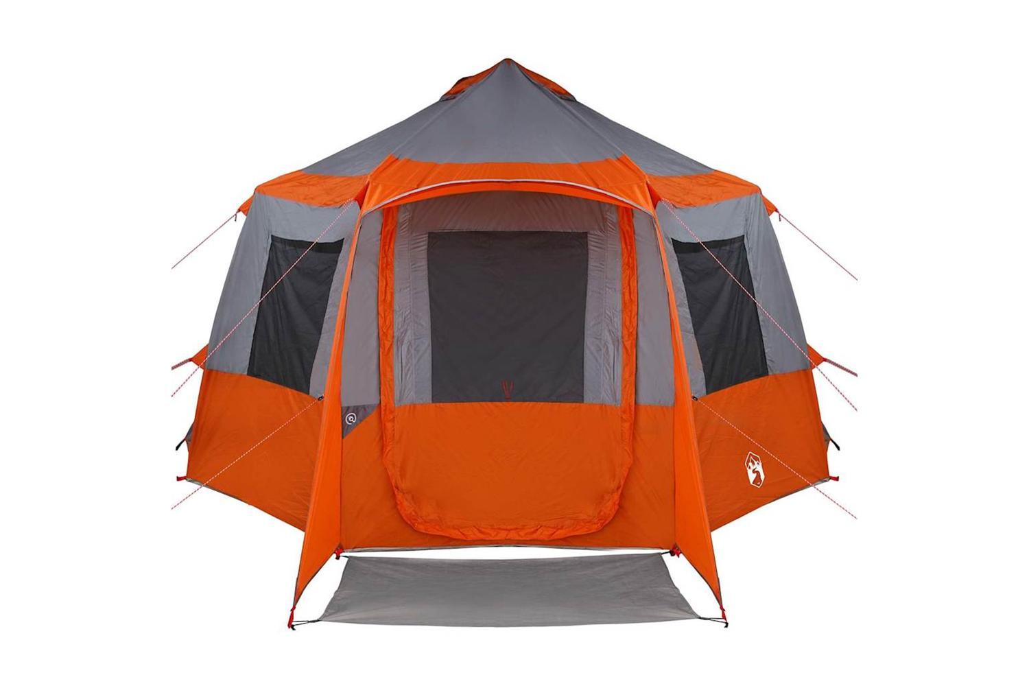 Vidaxl Cabin Tent With Roof Grey And Orange 405 X 405 X 273 Cm-7