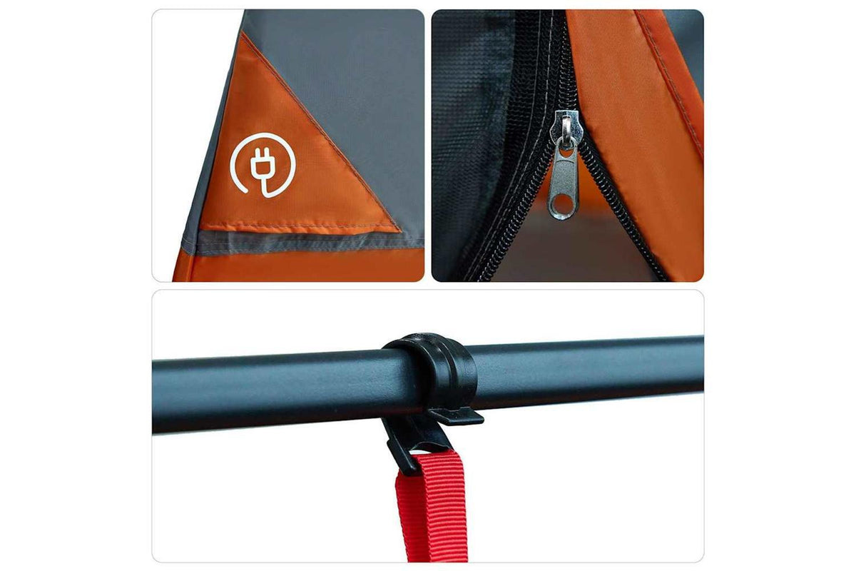 Vidaxl Inner Tent With Roof Grey And Orange 280 X 220 X 176 Cm Taffeta-7