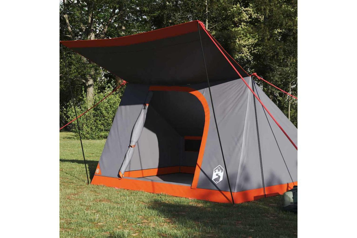 Vidaxl Camping Tent Grey And Orange 282 X 225 X 154 Cm Taffeta-3