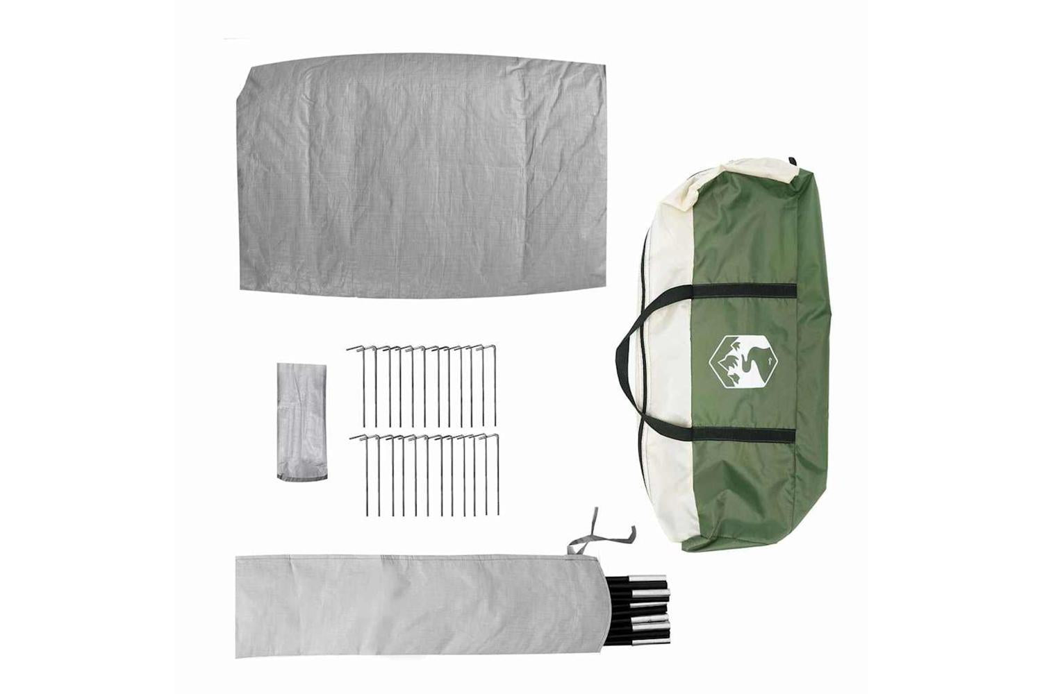 Vidaxl Camping Tent With Roof Green 320 X 275 X 190 Cm Taffeta-10