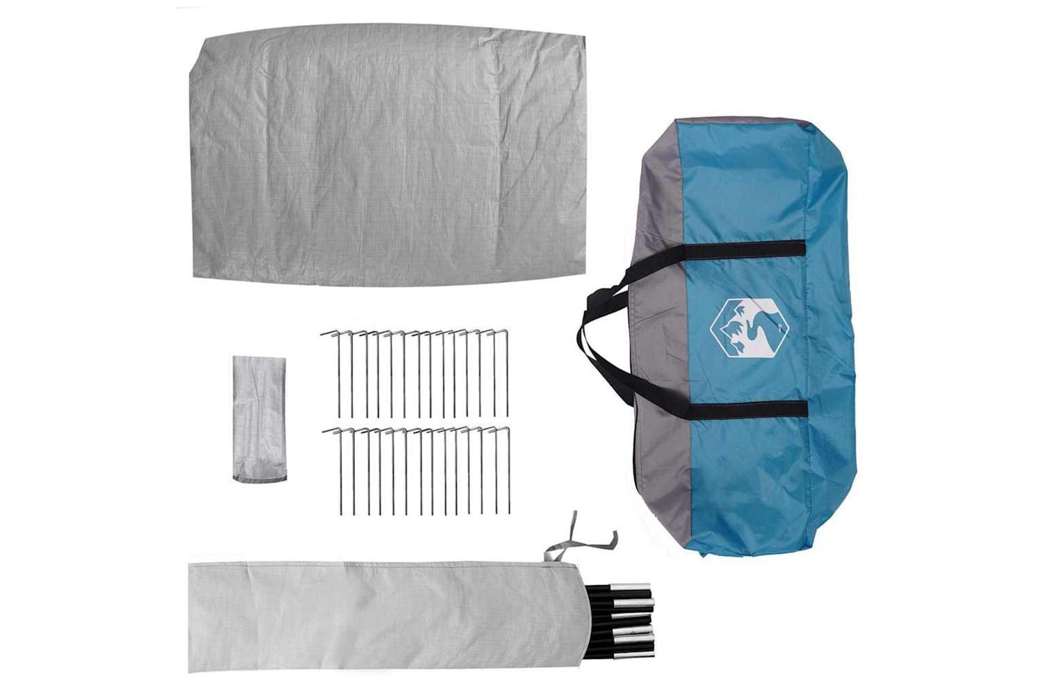 Vidaxl Camping Tent With Roof Blue 320 X 275 X 190 Cm Taffeta-10