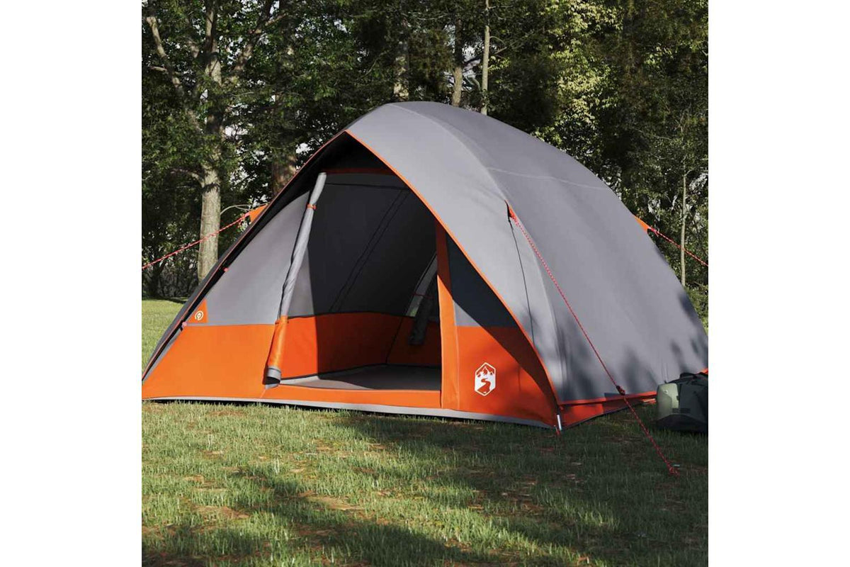 Vidaxl Camping Tent Grey And Orange 320 X 275 X 190 Cm Taffeta-3