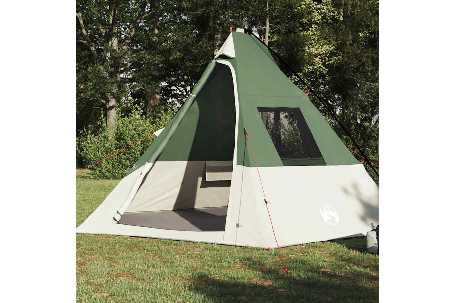 Vidaxl Tipi Tent With Roof Green 383 X 338 X 217 Cm Taffeta-3