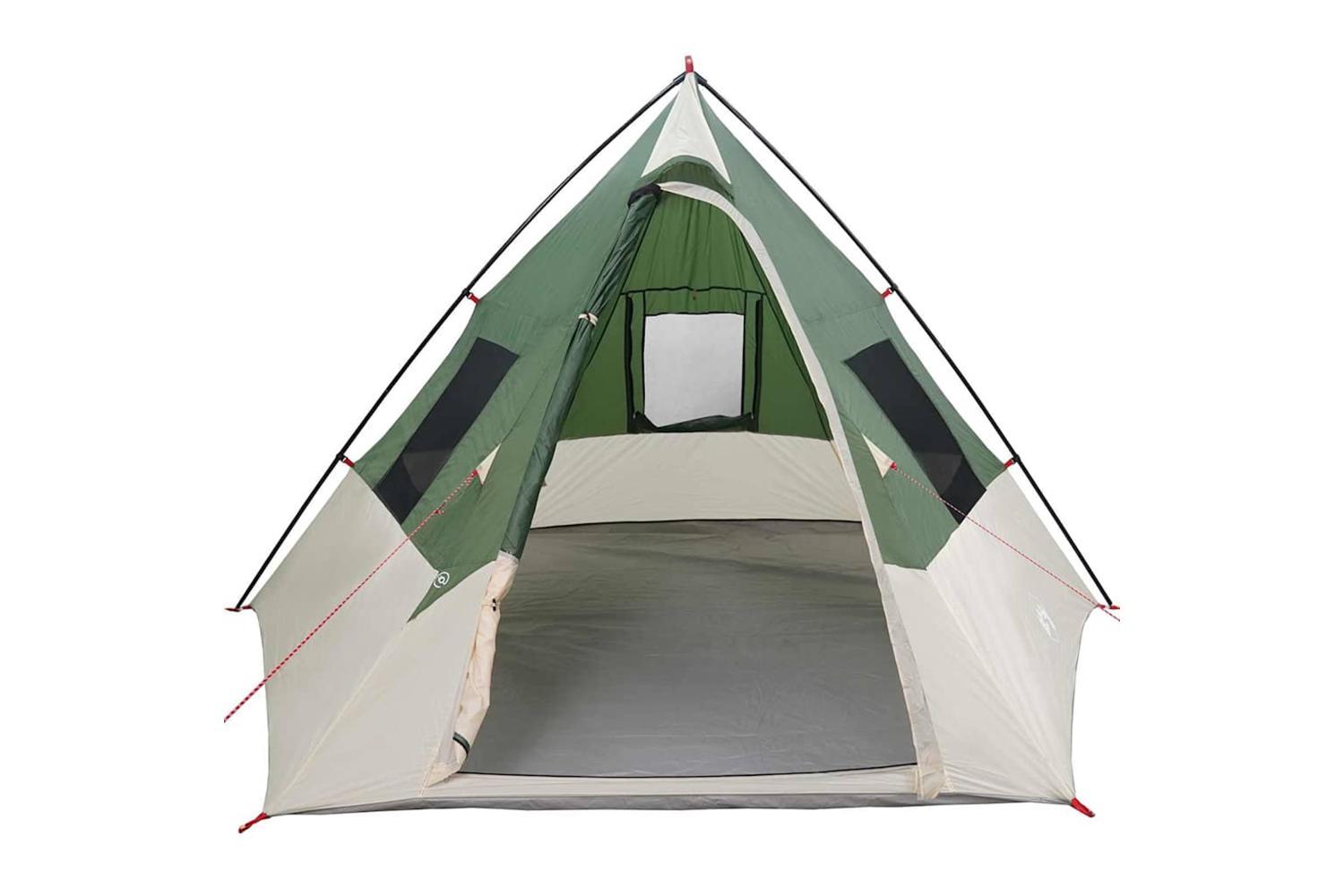 Vidaxl Tipi Tent With Roof Green 383 X 338 X 217 Cm Taffeta-4