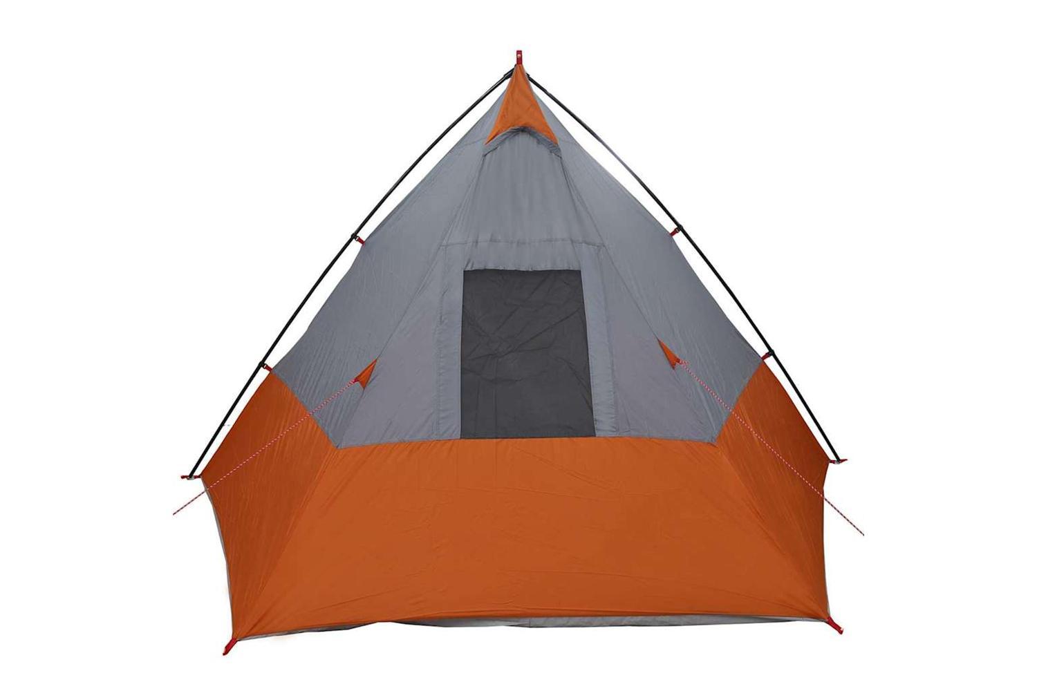 Vidaxl Tipi Tent With Roof Grey And Orange 383 X 338 X 217 Cm Taffeta-6