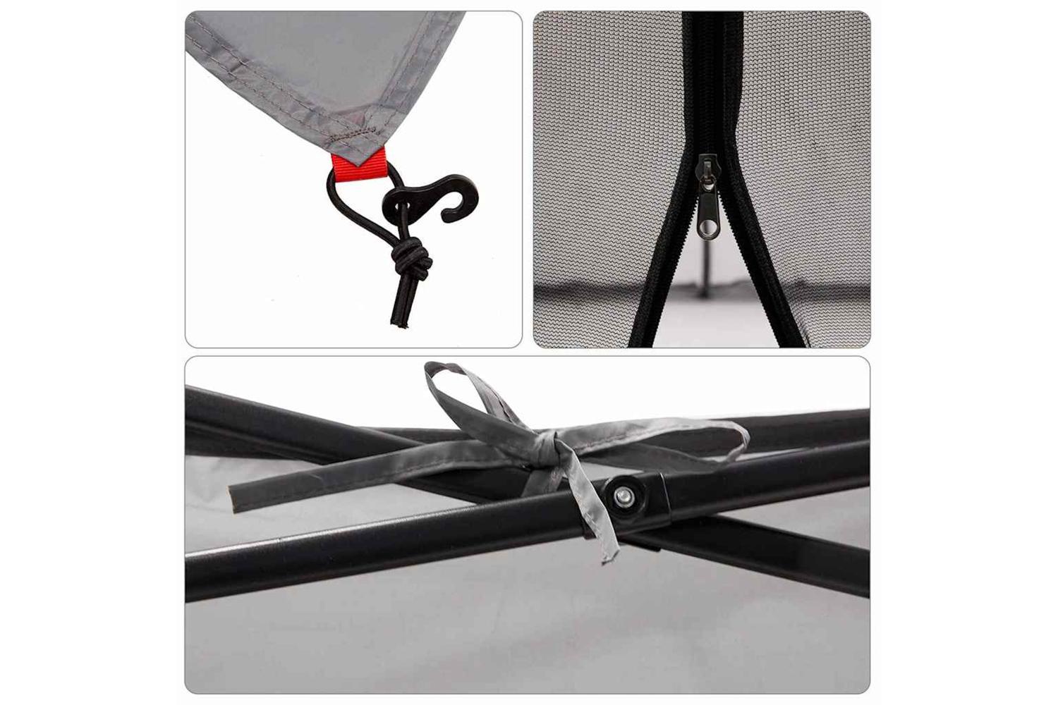 Vidaxl Inner Tent With Roof Grey And Orange 303 X 303 X 196 Cm Taffeta-8