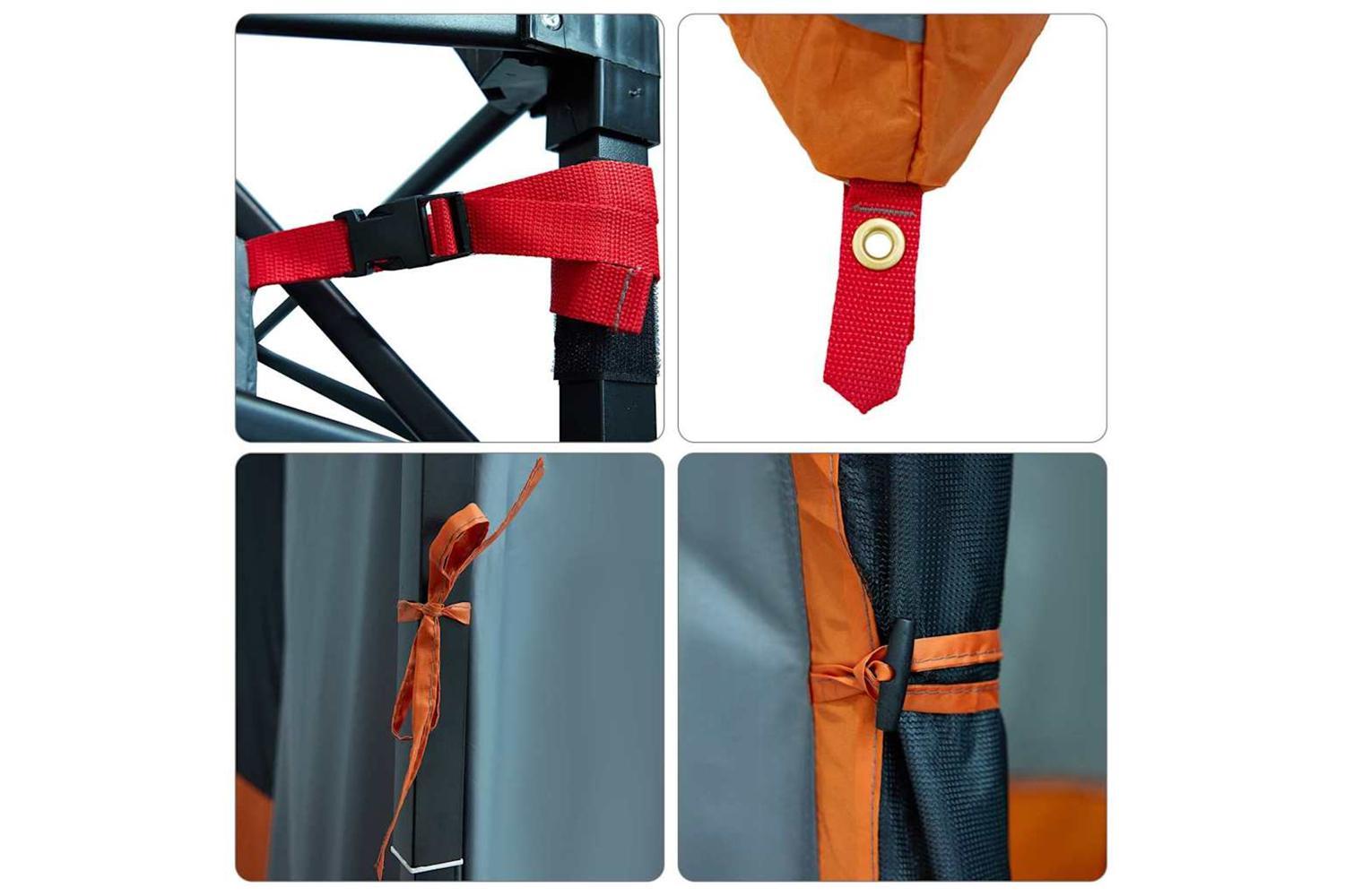 Vidaxl Inner Tent With Roof Grey And Orange 290 X 288 X 234 Cm Taffeta-7