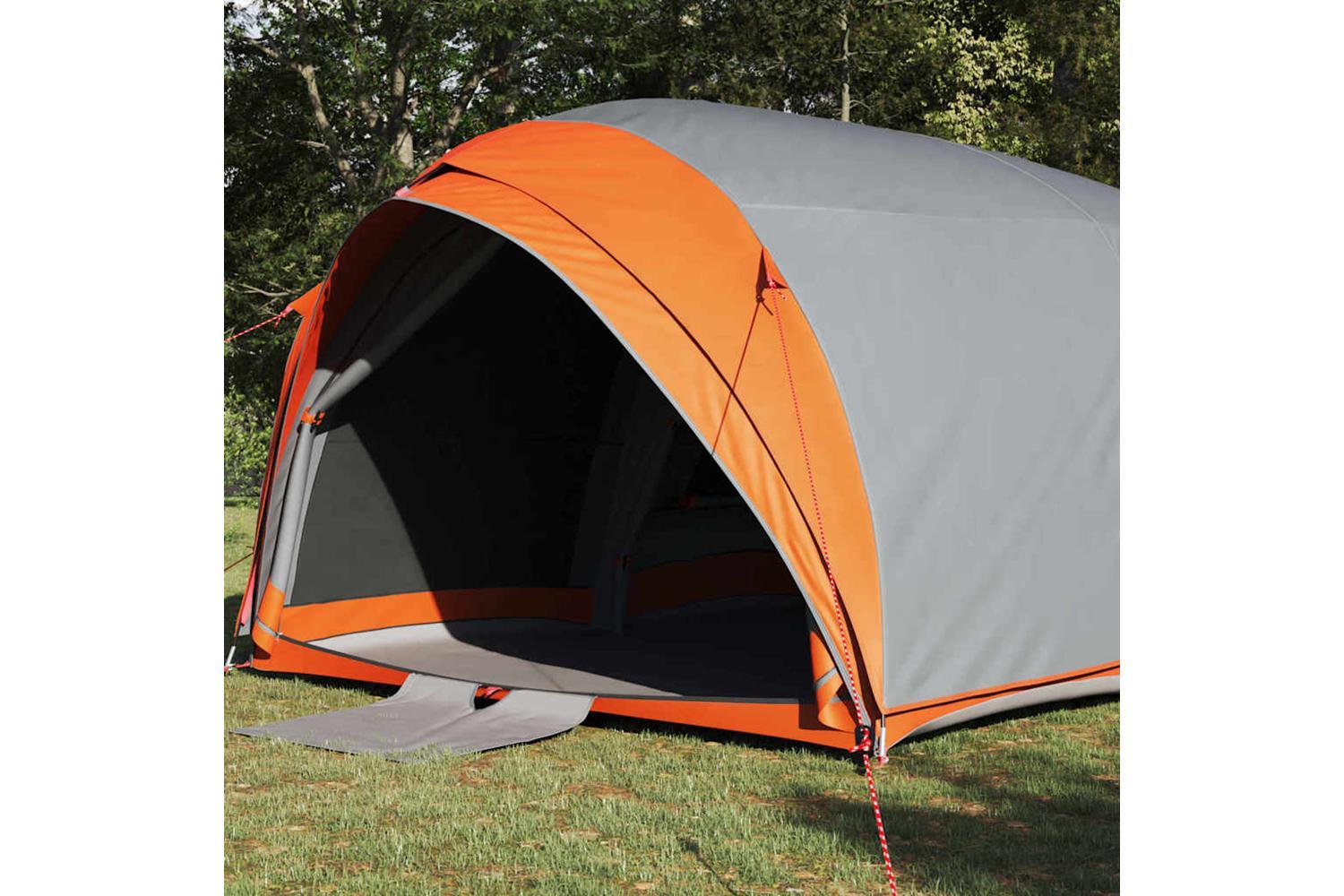 Vidaxl Tunnel Tent Grey And Orange 410 X 285 X 198 Cm Taffeta-3