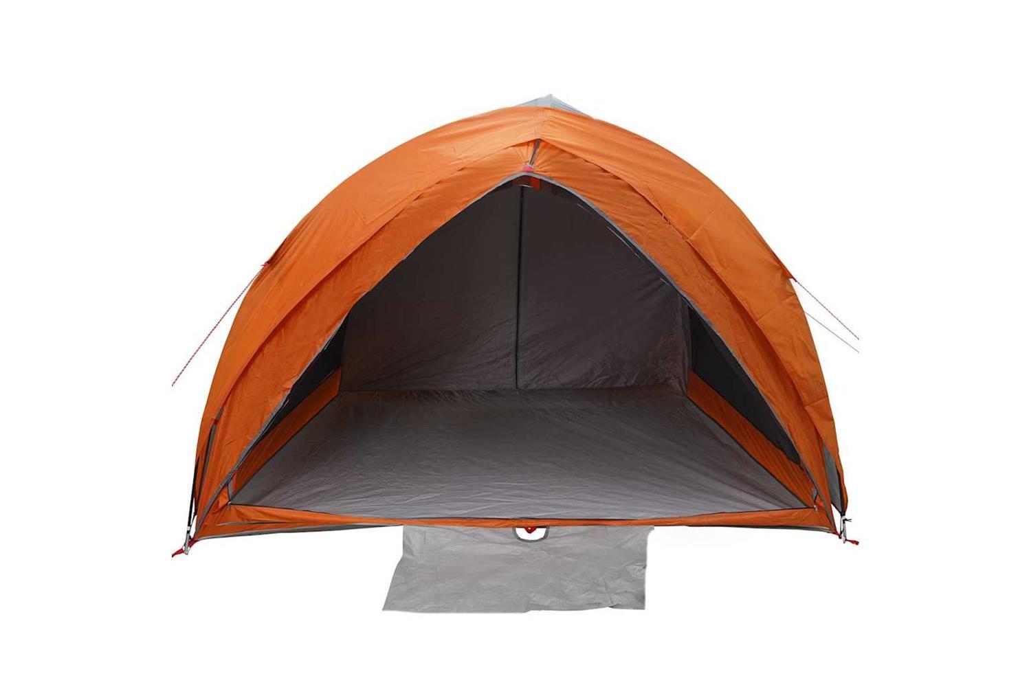 Vidaxl Tunnel Tent Grey And Orange 410 X 285 X 198 Cm Taffeta-4